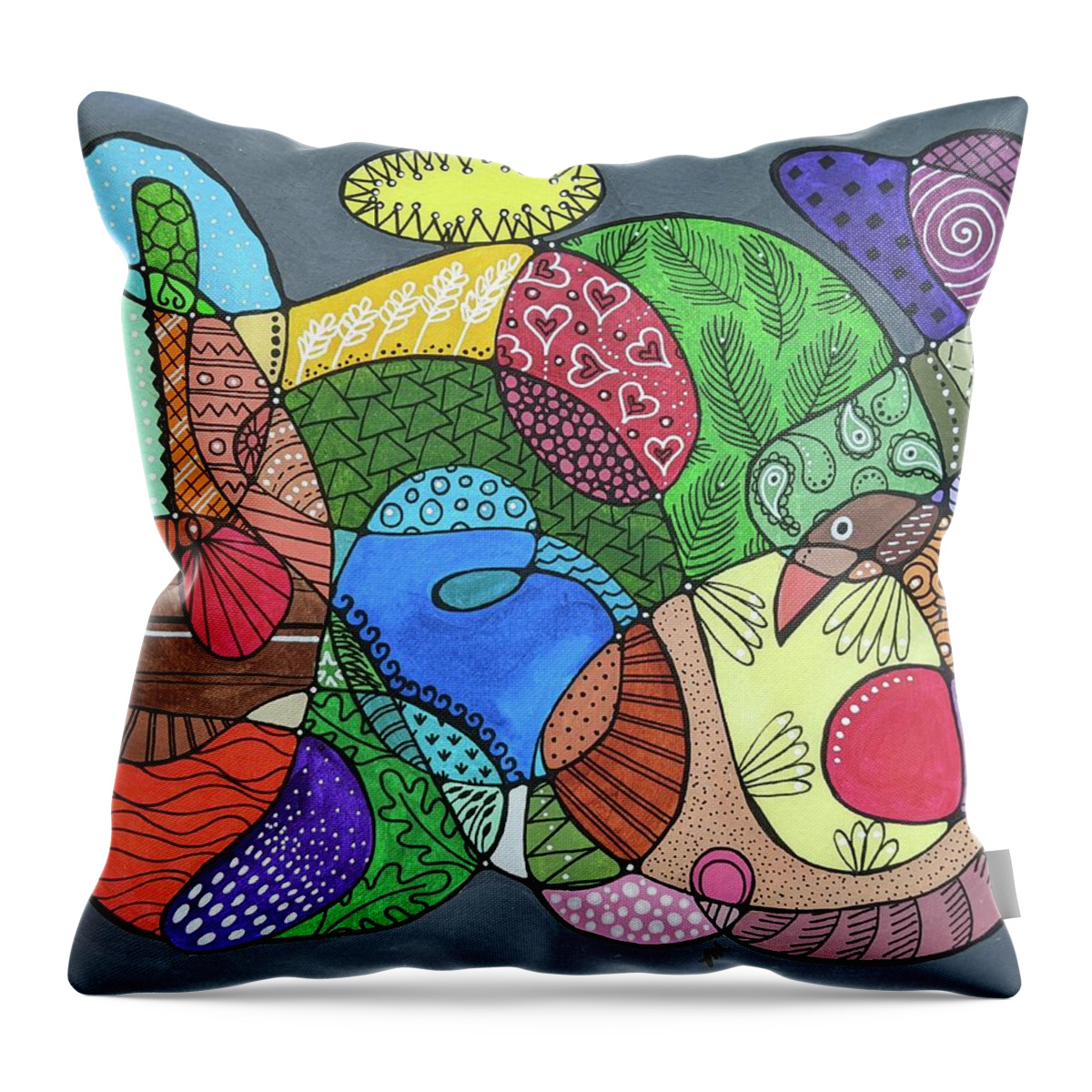 Acrylic Throw Pillow featuring the painting Bird dog by Lisa Mutch