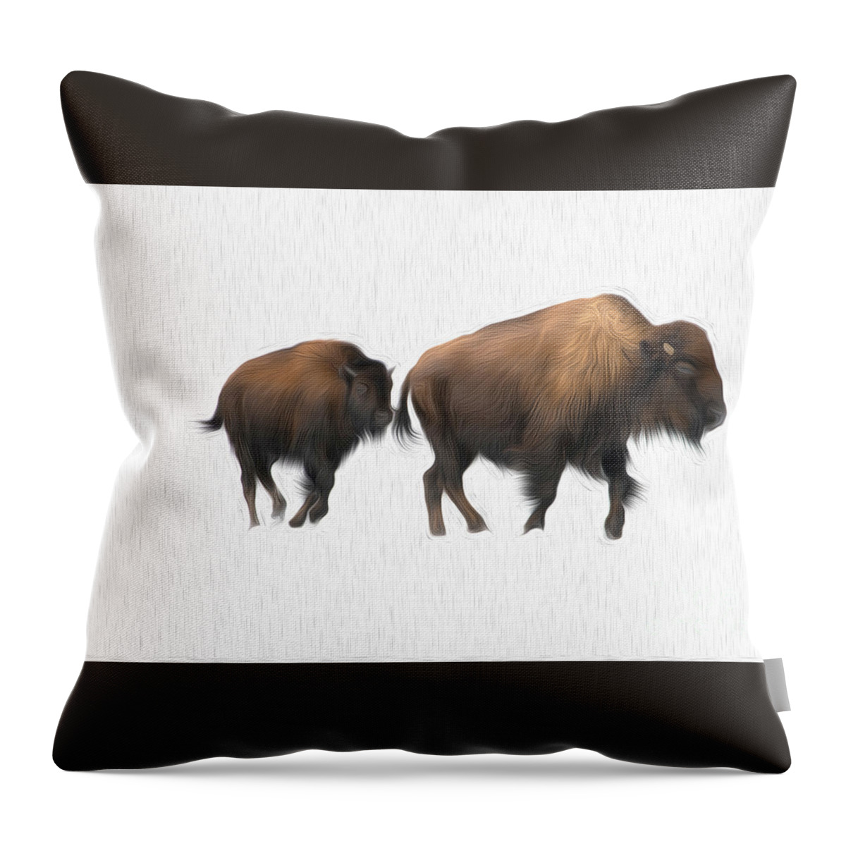 Bison Throw Pillow featuring the photograph Bison by Patrick Nowotny