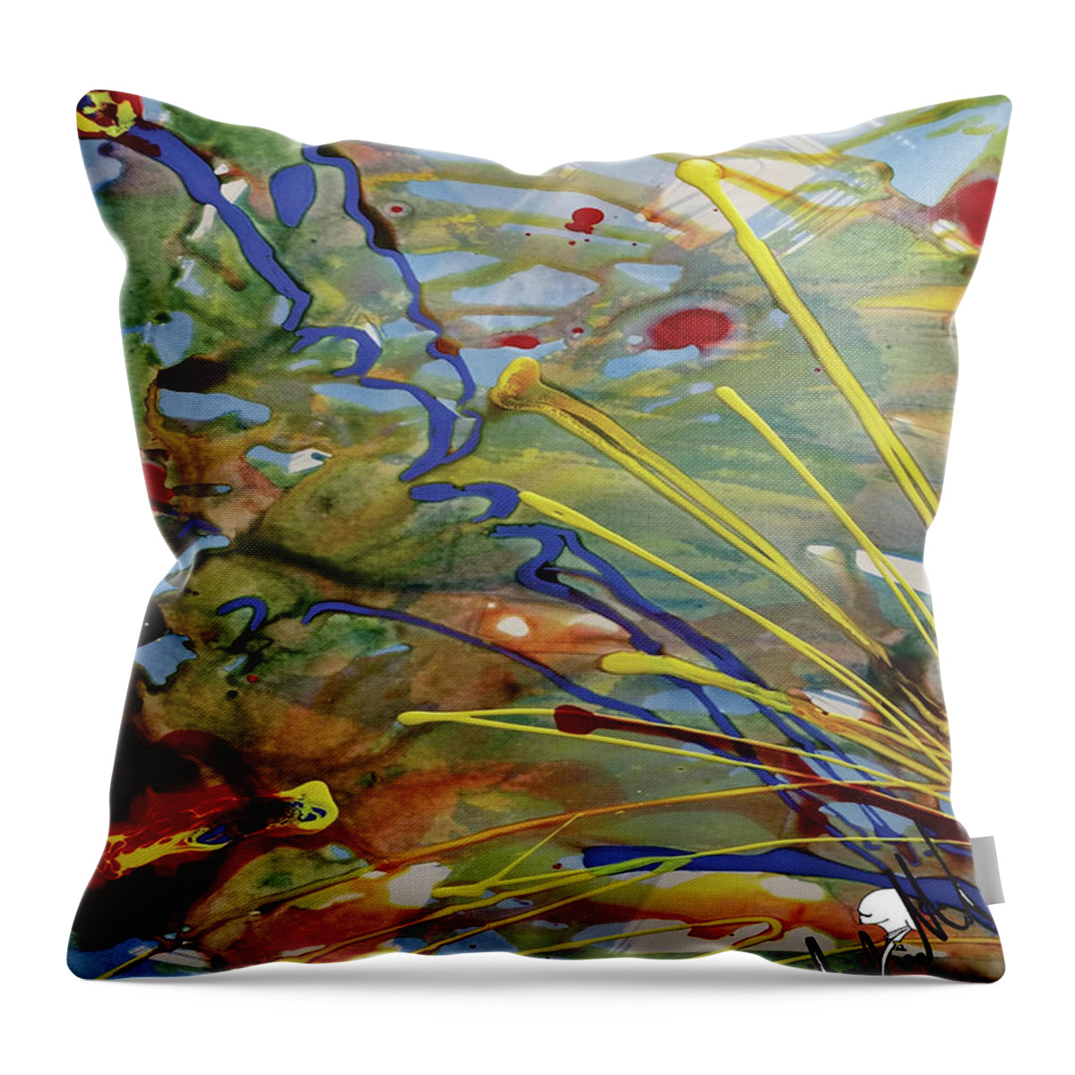  Throw Pillow featuring the painting Burger king11 collection by Jimmy Williams