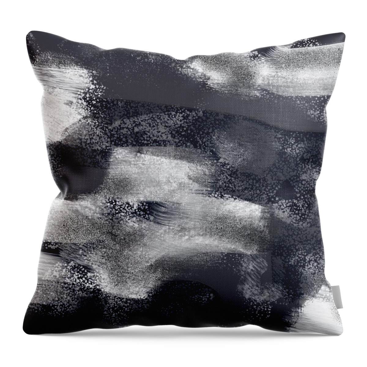 Abstract Throw Pillow featuring the painting Black and White Abstract by Itsonlythemoon