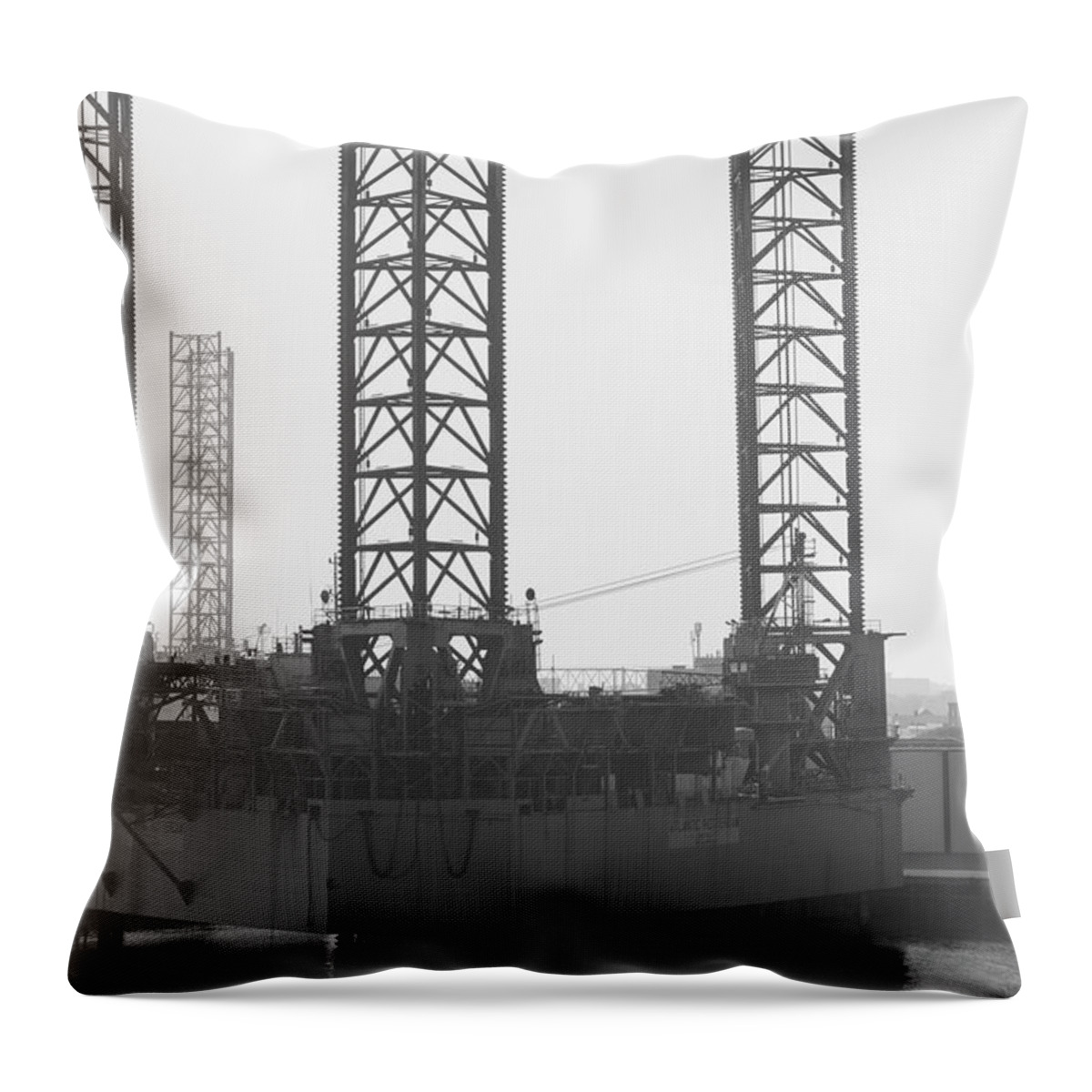 Black And White Throw Pillow featuring the photograph Black and white Industry by MPhotographer