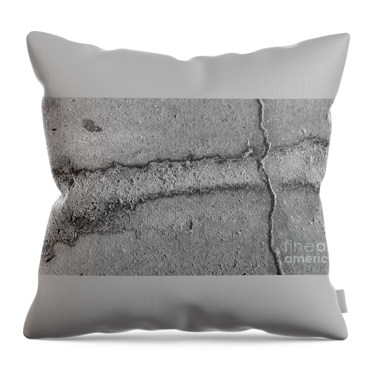 Cracked Pavement Throw Pillow featuring the photograph Black and White Series 1-3 by J Doyne Miller