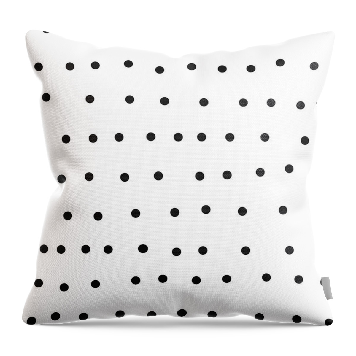 Polka Dots Throw Pillow featuring the digital art Black And White Whimsical Polka Dots by Ashley Rice