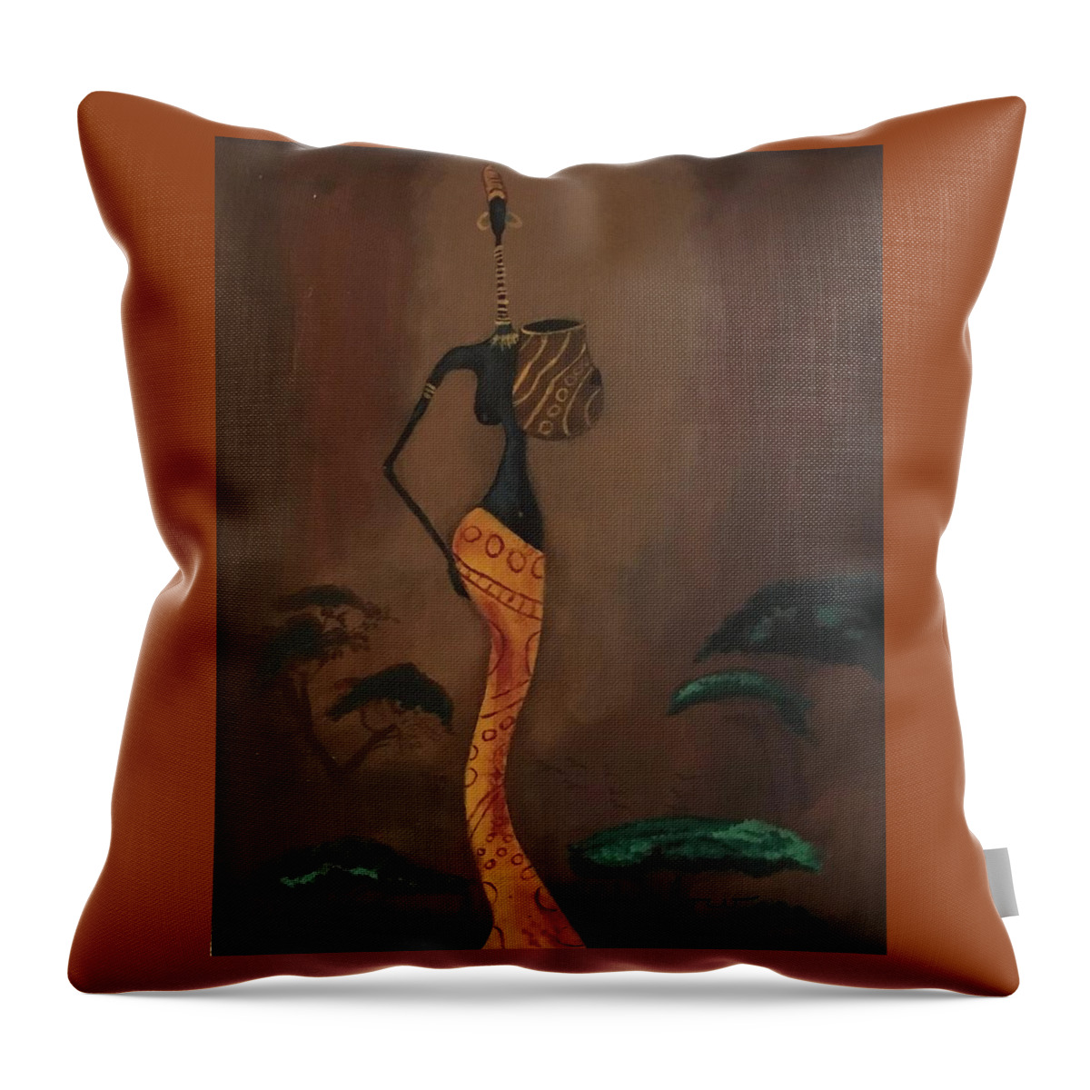 Black Art Throw Pillow featuring the painting Black Beauty by Charles Young