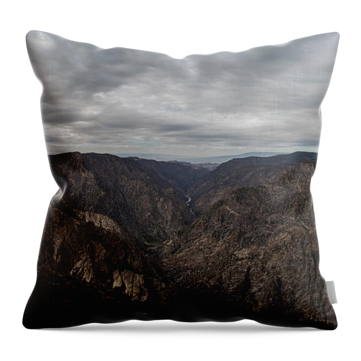 Black Canyon The Gunnison National Park Throw Pillow featuring the photograph Black Canyon the Gunnison National Park by John McGraw