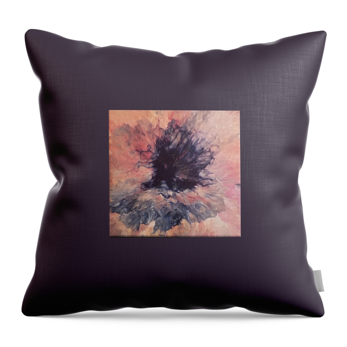 Abstract Throw Pillow featuring the painting Black Hole by Pour Your heART Out Artworks