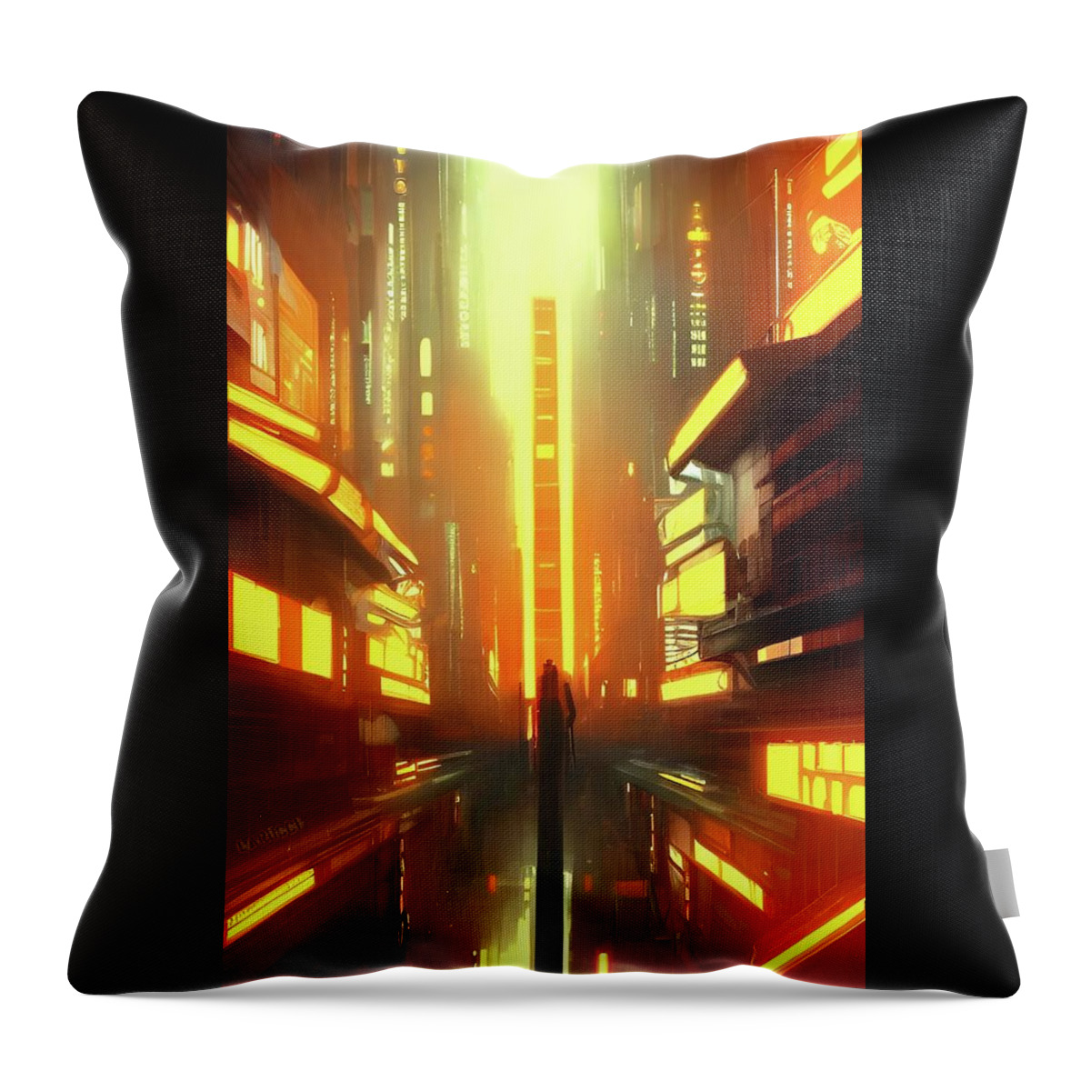 Blade Runner Throw Pillow featuring the digital art Blade Runner Nexus 11 by Fred Larucci