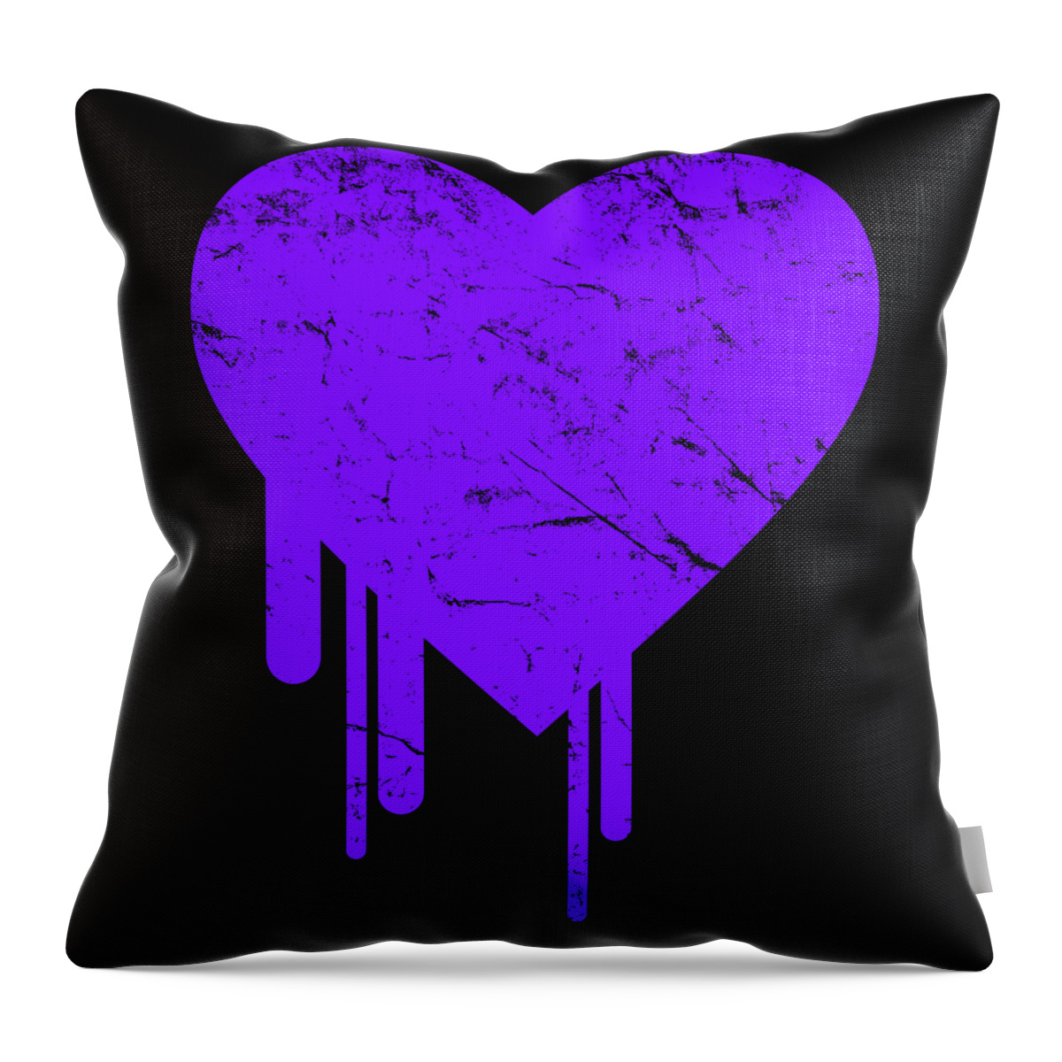 Funny Throw Pillow featuring the digital art Bleeding Purple Heart by Flippin Sweet Gear