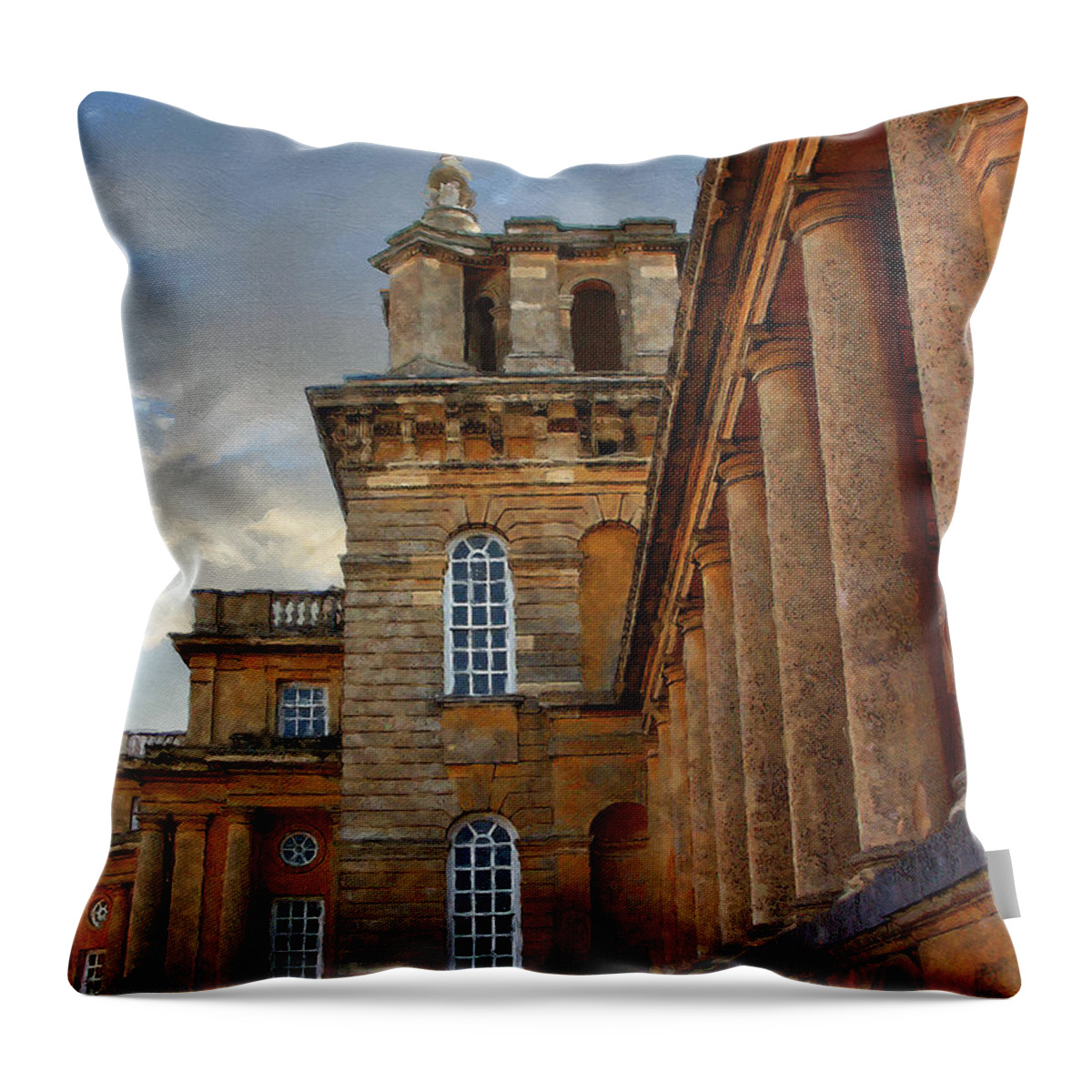 Blenheim Palace Throw Pillow featuring the photograph Blenheim at Dusk by Brian Watt