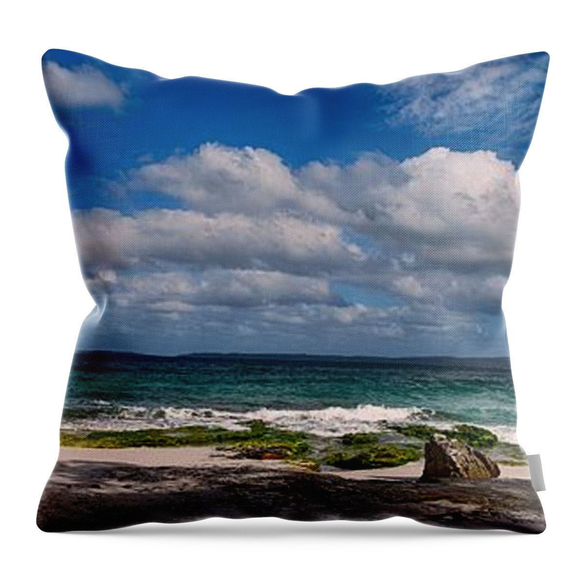Blenheim Beach Throw Pillow featuring the photograph Blenheim Beach by Andrei SKY