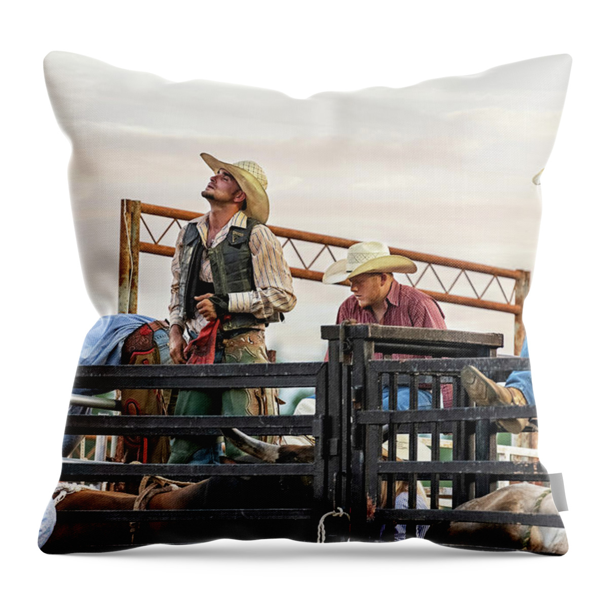 Cowboy Throw Pillow featuring the photograph Bless This Ride by Fon Denton