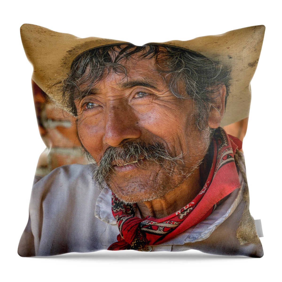 Potter Throw Pillow featuring the photograph Blind Potter Jose Garcia by Jurgen Lorenzen