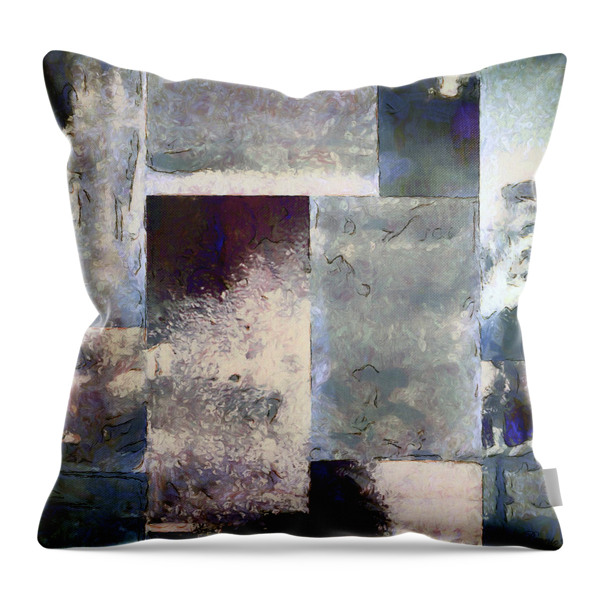 Geometric Shapes Throw Pillow featuring the digital art Blocks by Pennie McCracken