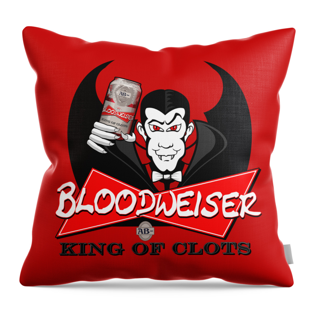 Bloodweiser Throw Pillow featuring the digital art Bloodweiser by Rick Bartrand