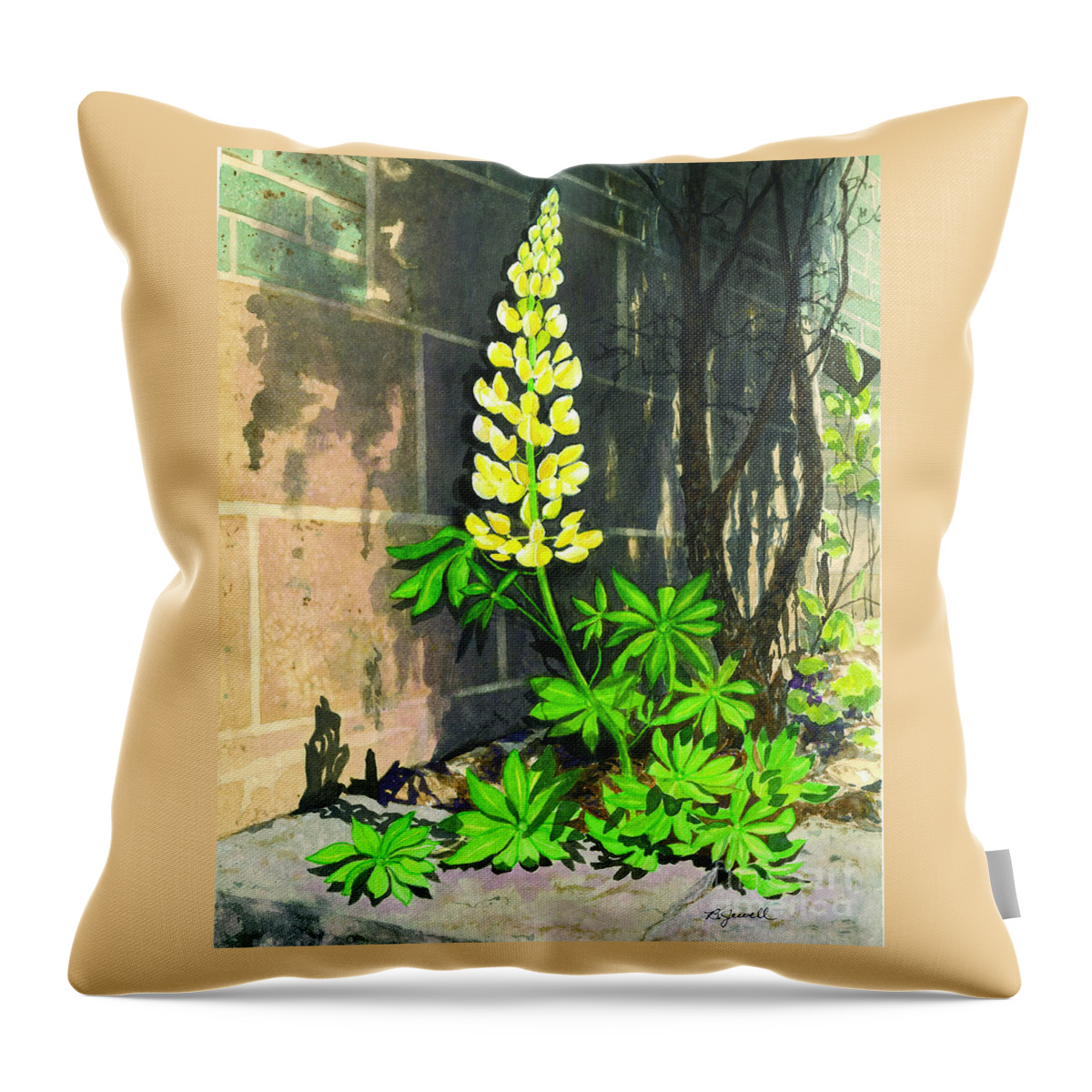 Flowers Throw Pillow featuring the painting Bloom Where You are Planted by Barbara Jewell