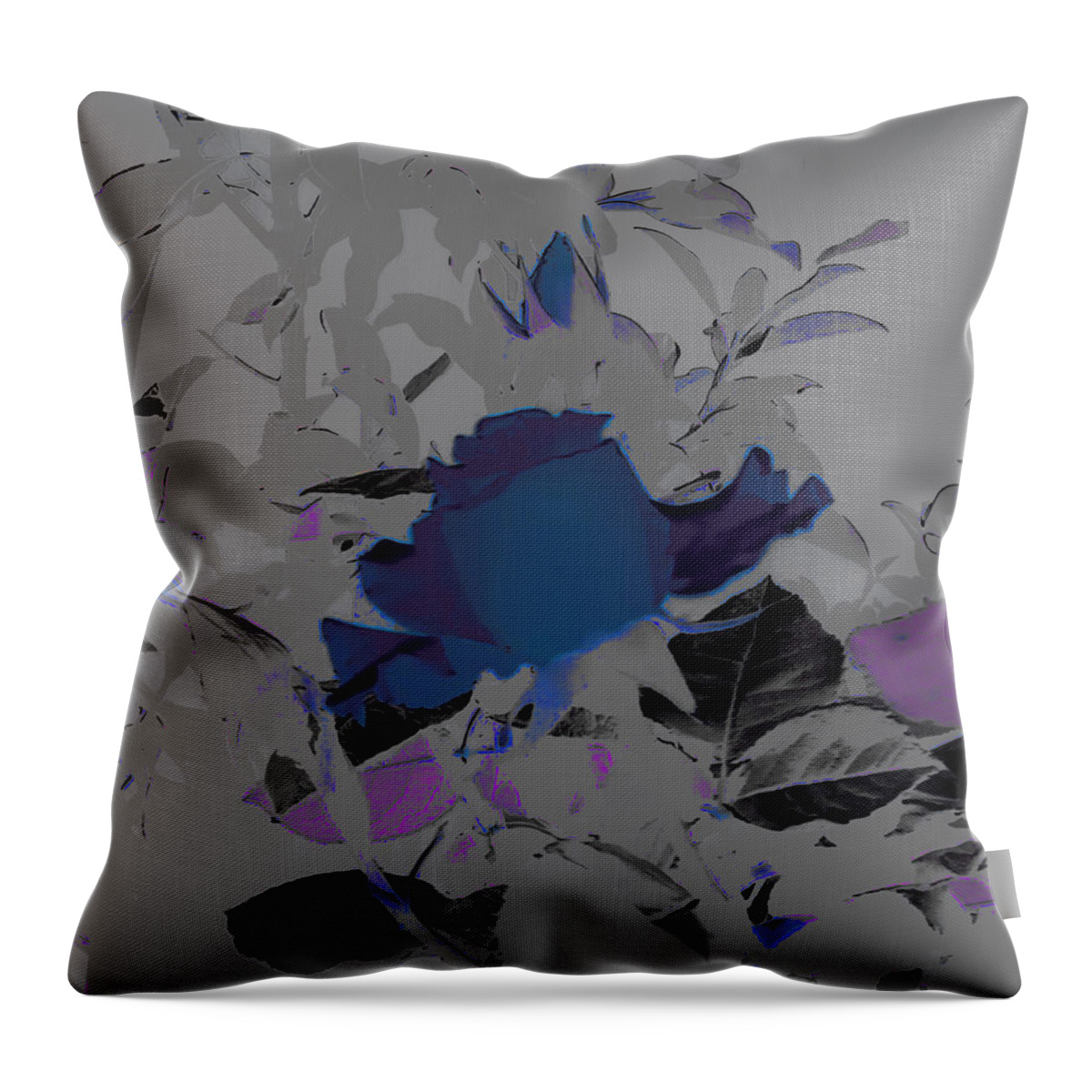 Flowers Throw Pillow featuring the digital art Blue Blossom by Asok Mukhopadhyay