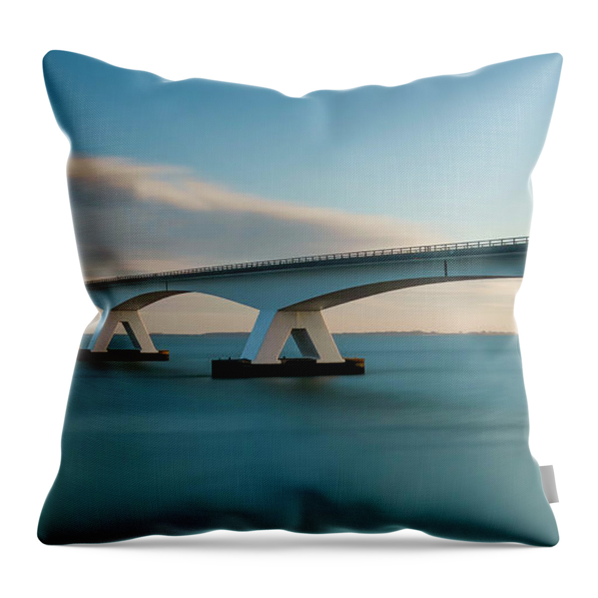 Bridge Throw Pillow featuring the photograph Blue Bridge by Marjolein Van Middelkoop