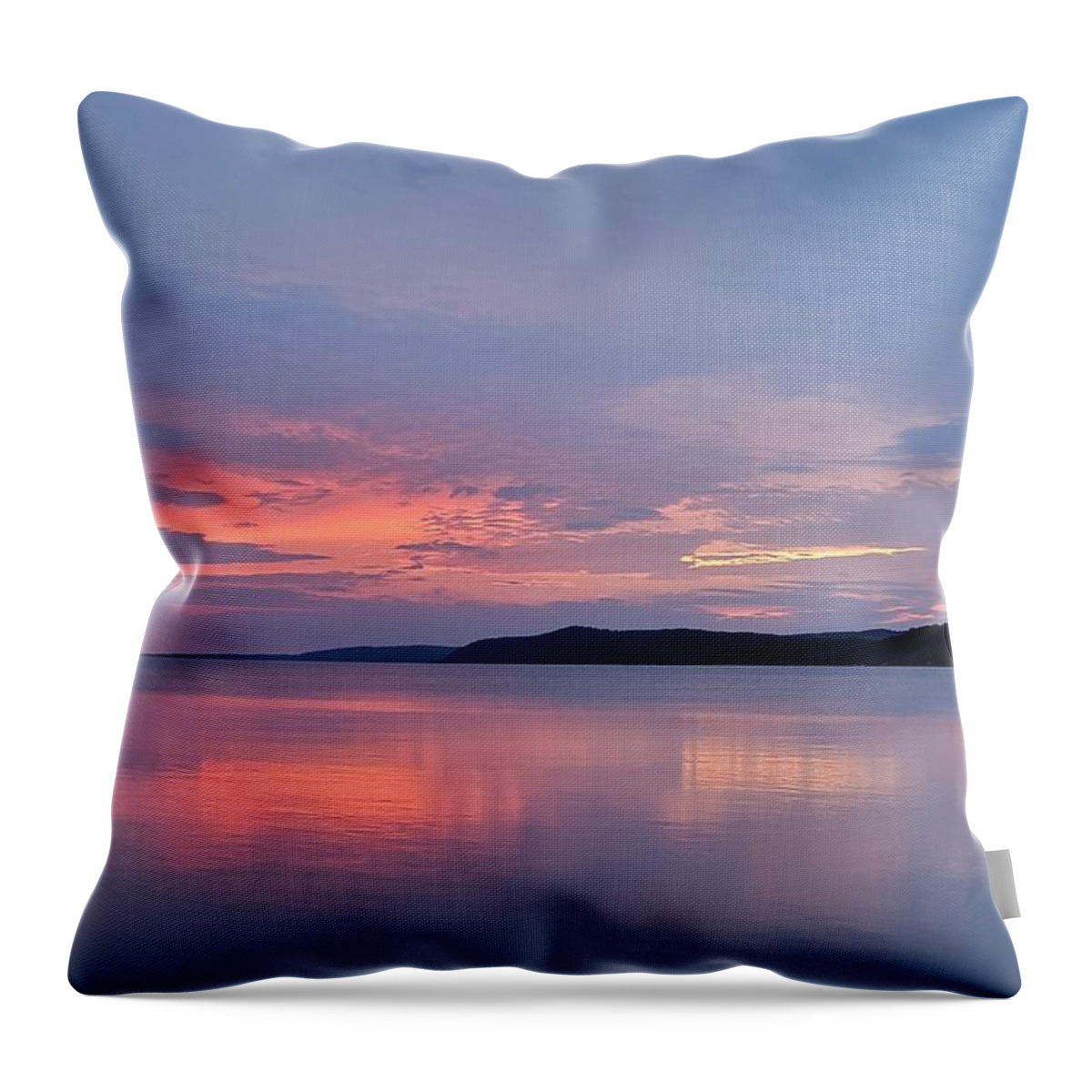 Blue Hour Throw Pillow featuring the photograph Blue Hour Sunset - Crystal Lake by Jennifer Forsyth