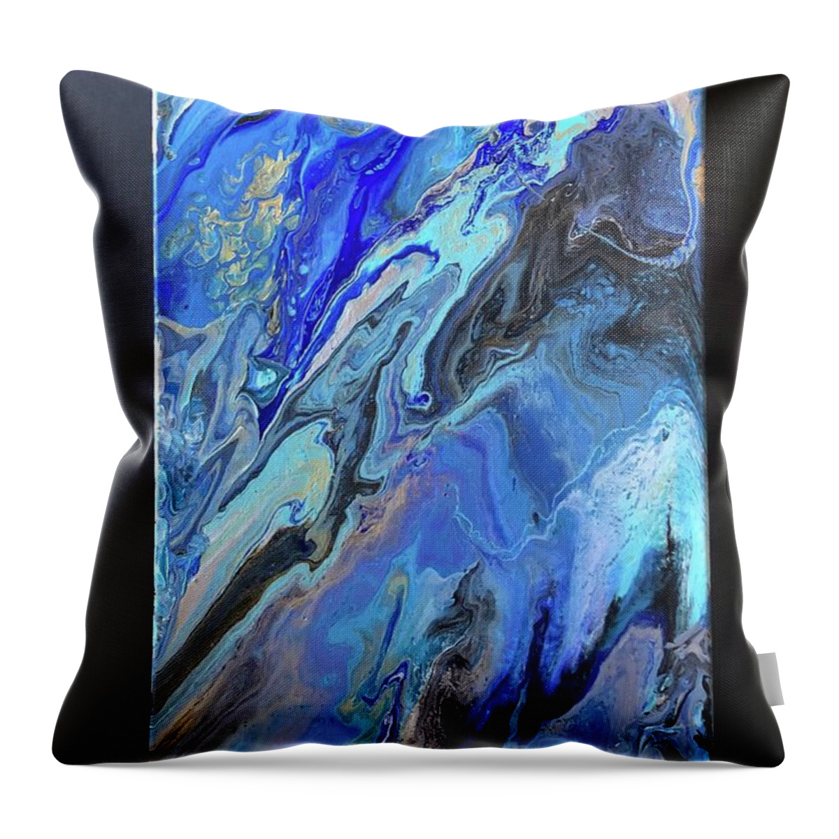 Abstract Acrylic Art Throw Pillow featuring the painting Blue Jazz by Donna Carrillo