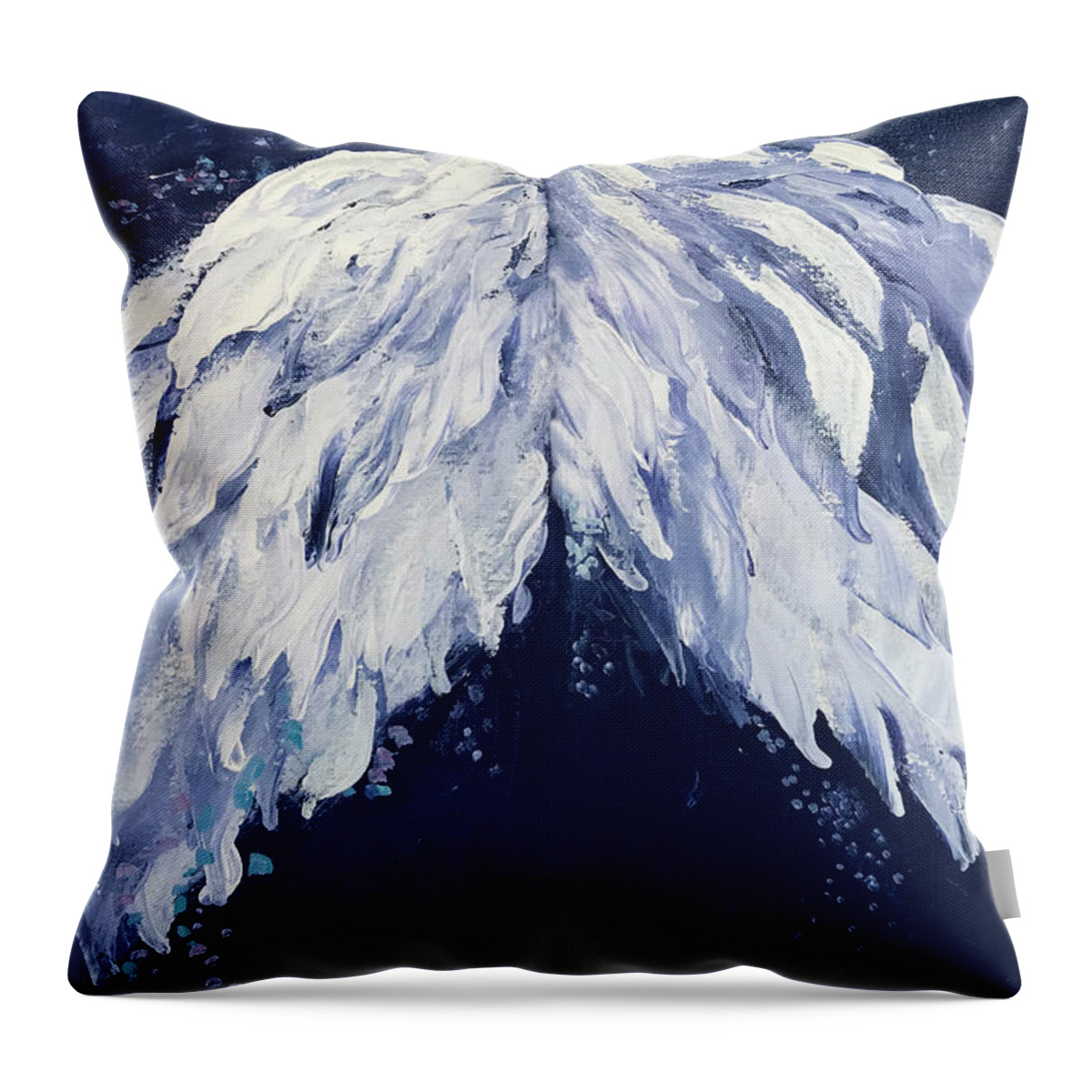 Abstract Expressionism Throw Pillow featuring the painting Blue Jean Angel by Jaime Haney
