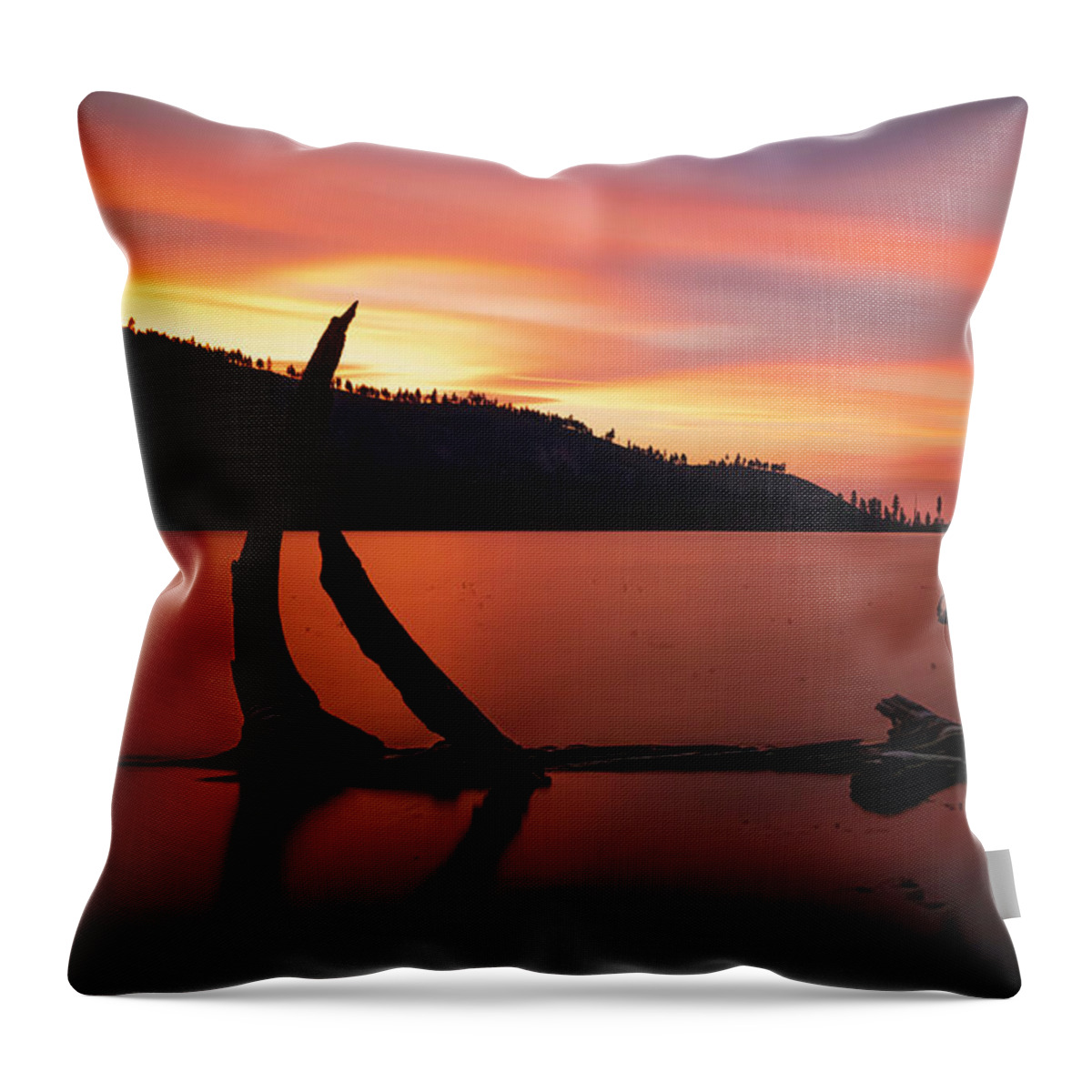 Lake Throw Pillow featuring the photograph Blue Lake Sunset by Mike Lee