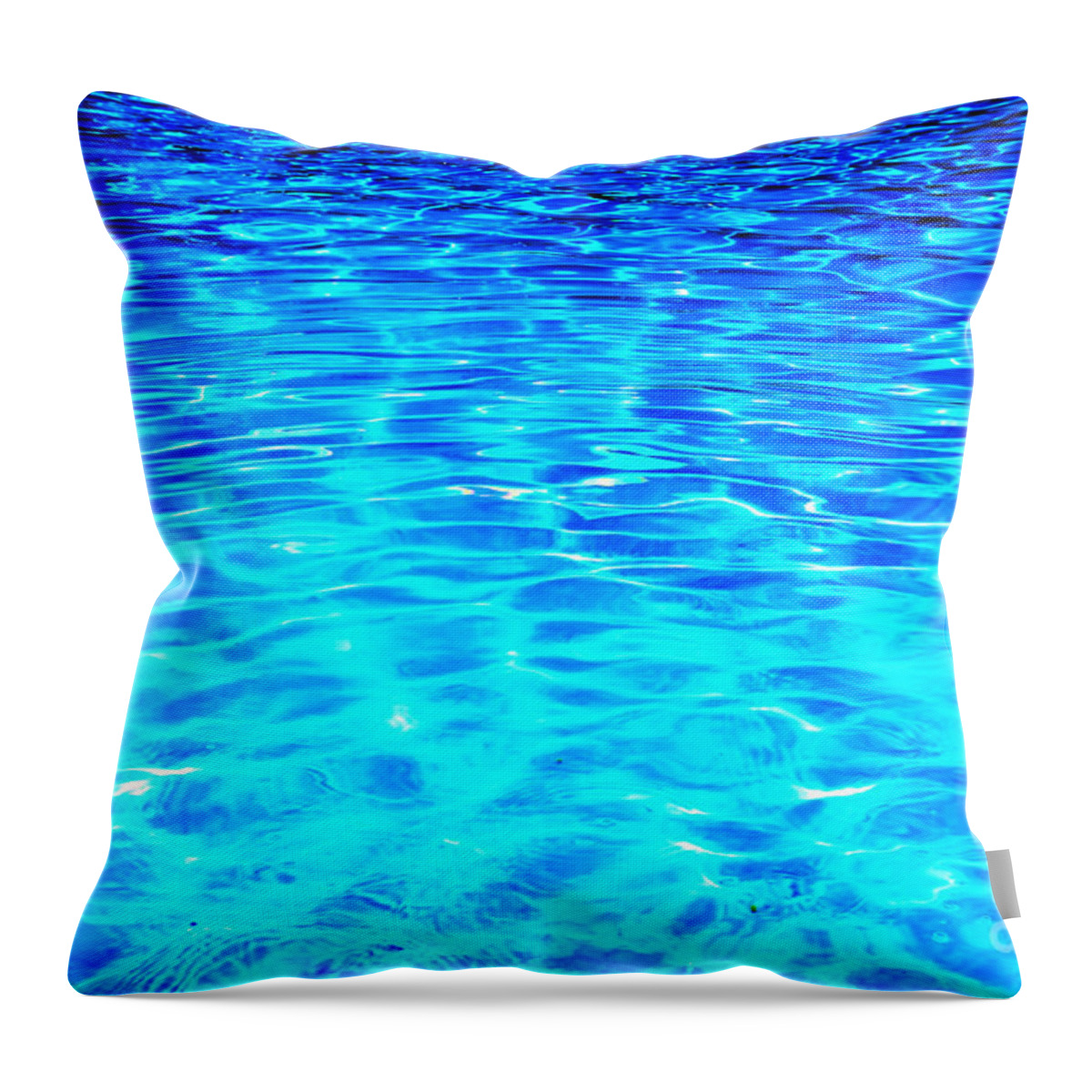 Blue Throw Pillow featuring the photograph Blue or Green by Ramona Matei