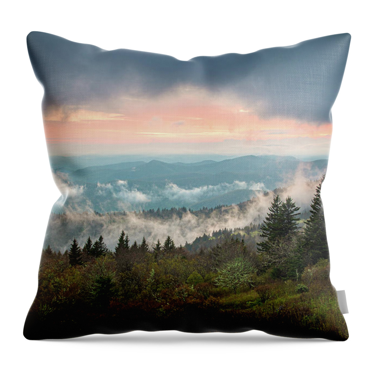 Sunset Throw Pillow featuring the photograph Blue Ridge Parkway North Carolina After The Storm by Robert Stephens