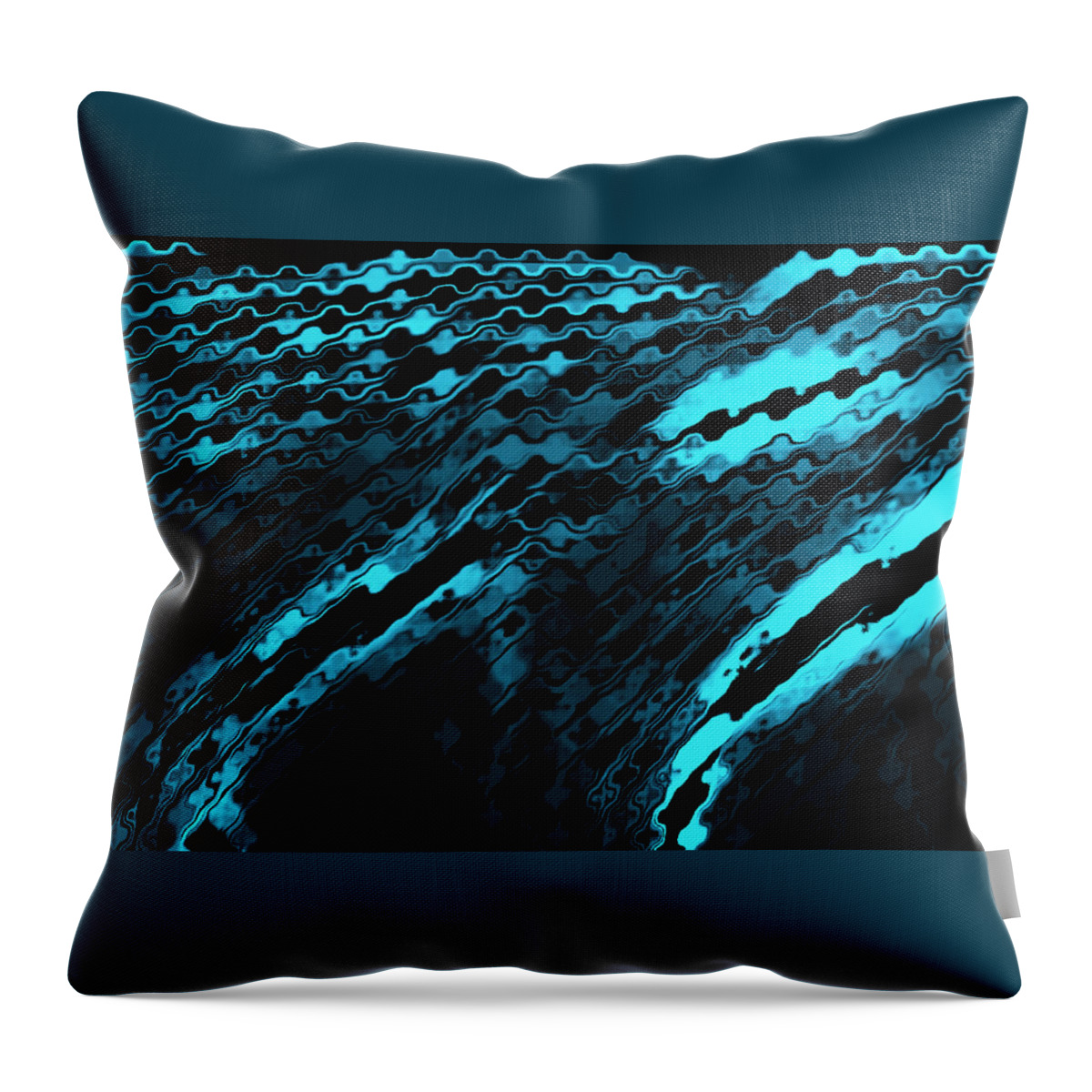 Digital Throw Pillow featuring the digital art Blue Ripples Abstract by Ronald Mills