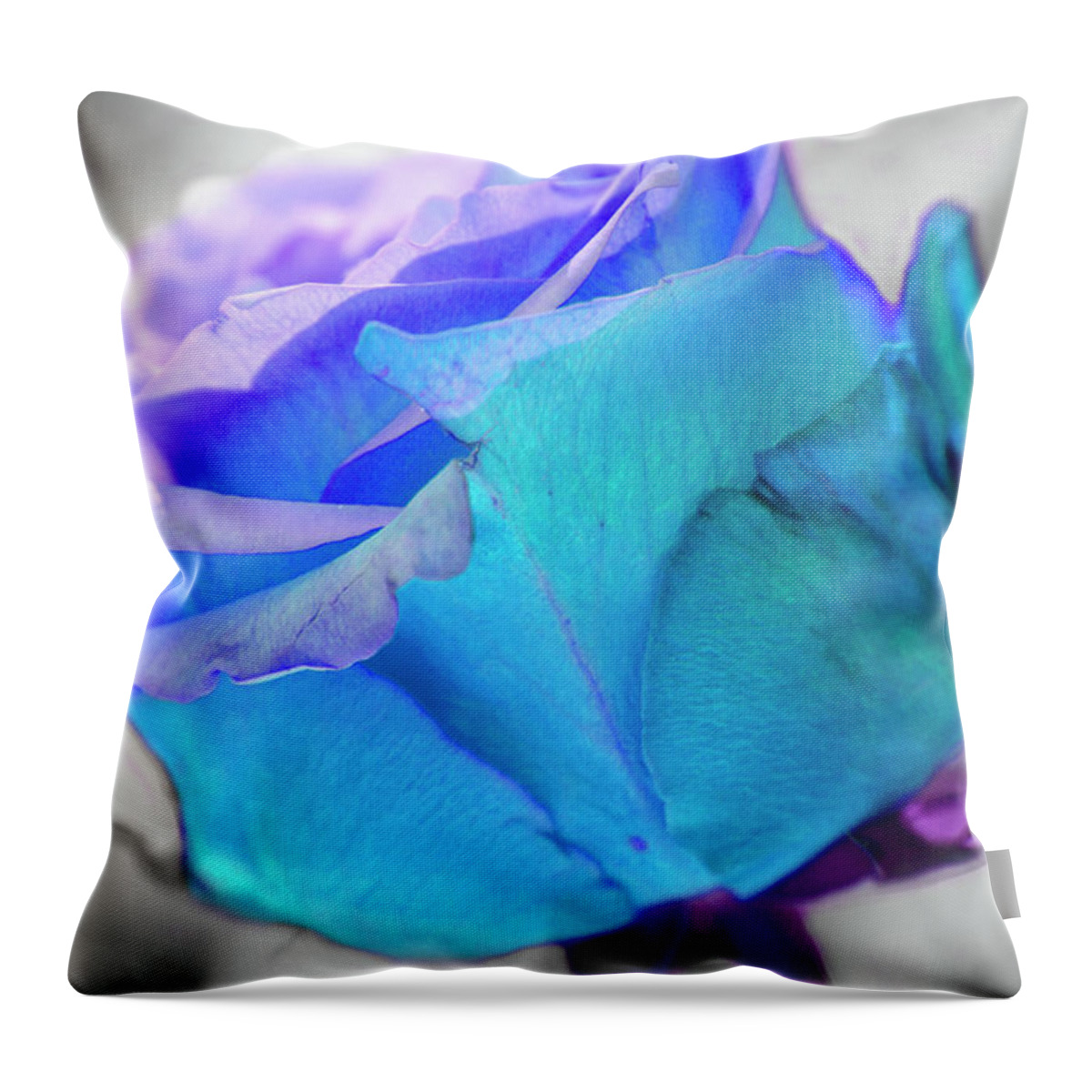 Floral Throw Pillow featuring the photograph Blue Rose by Renee Spade Photography