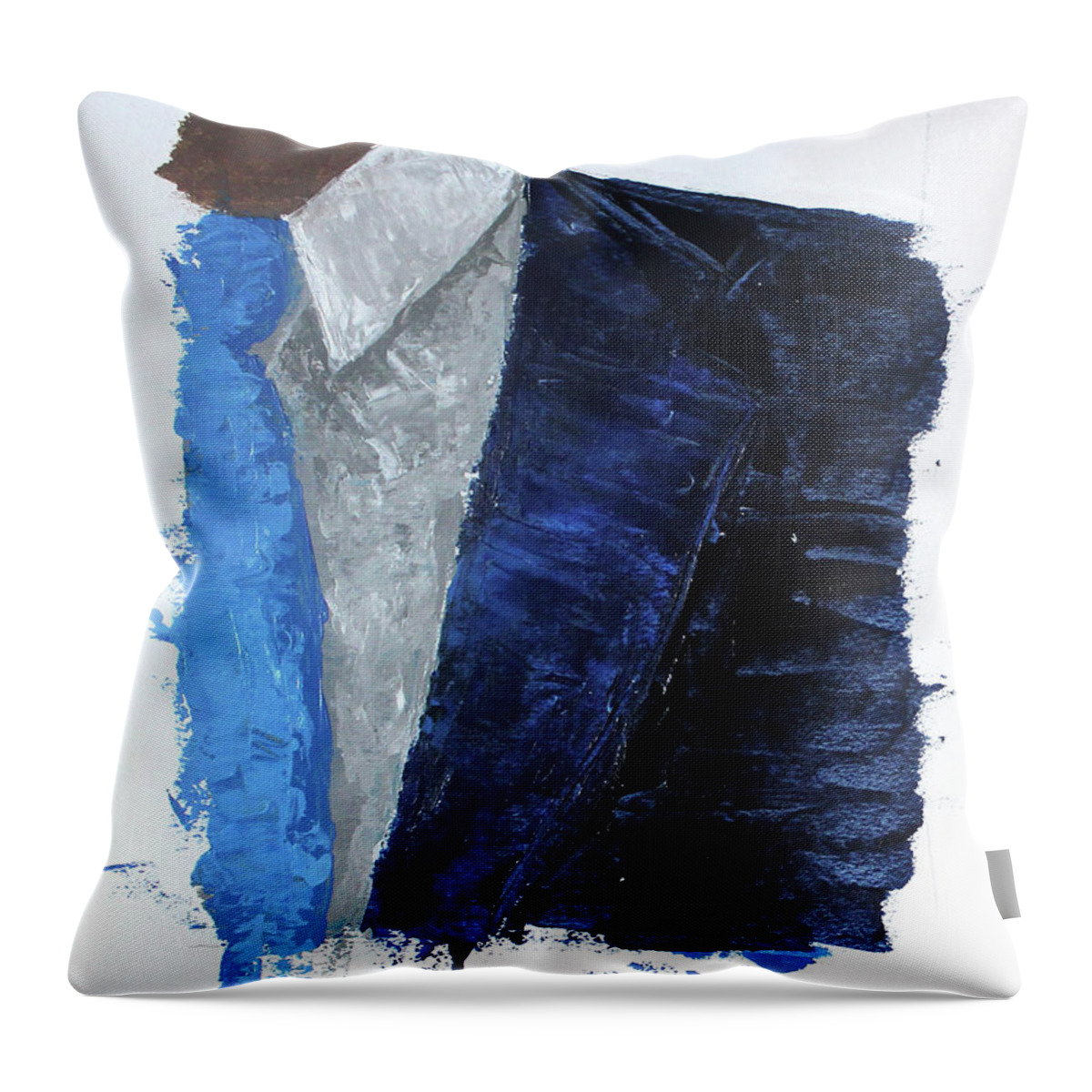 Blue Throw Pillow featuring the painting Blue suit with light blue tie by Kristye Dudley