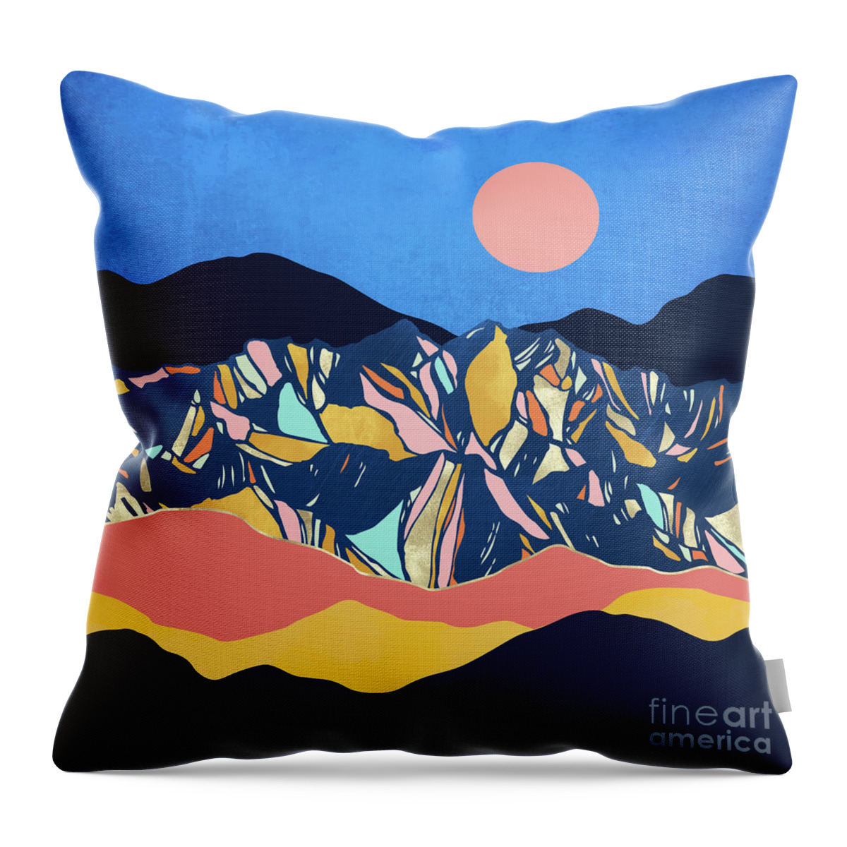 Blue Throw Pillow featuring the digital art Blue Twilight by Spacefrog Designs