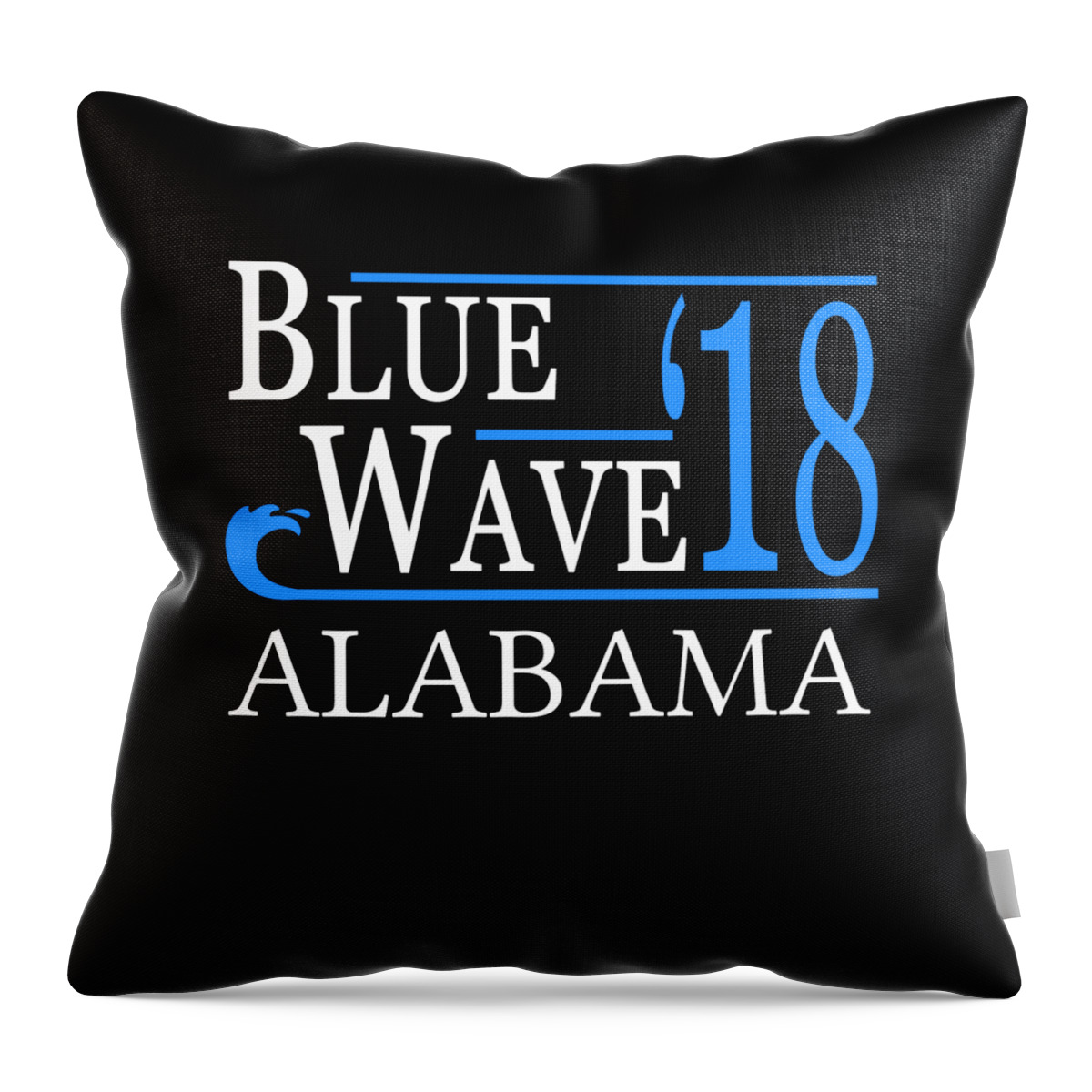 Election Throw Pillow featuring the digital art Blue Wave ALABAMA Vote Democrat by Flippin Sweet Gear