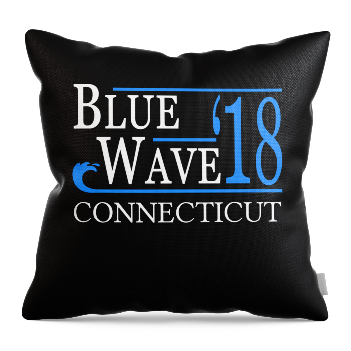 Election Throw Pillow featuring the digital art Blue Wave CONNECTICUT Vote Democrat by Flippin Sweet Gear