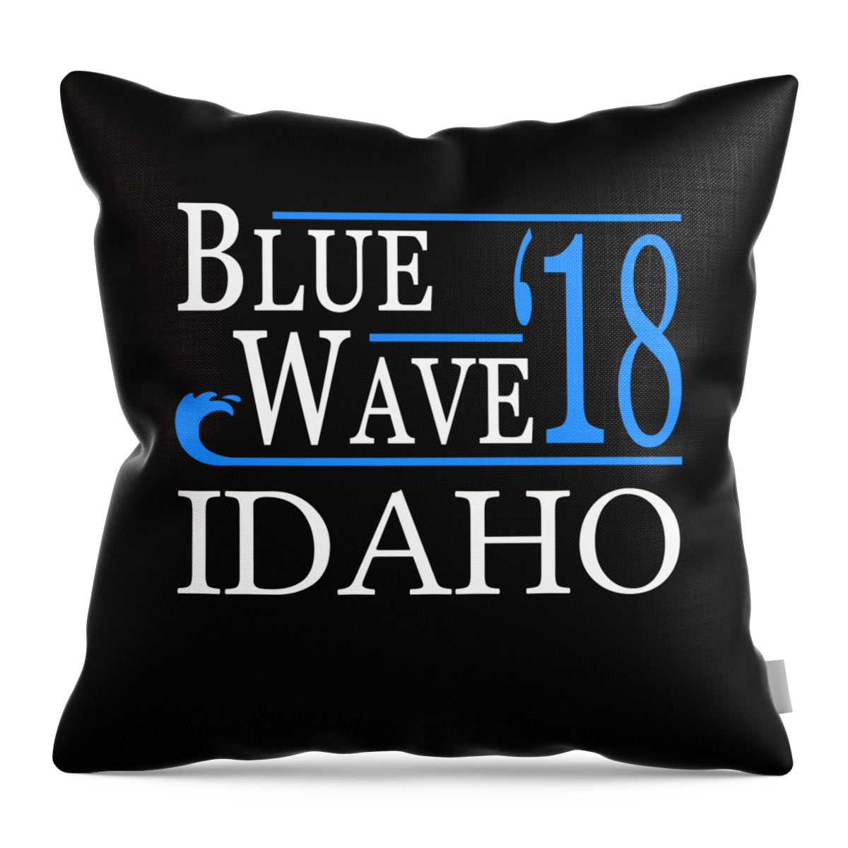 Election Throw Pillow featuring the digital art Blue Wave IDAHO Vote Democrat by Flippin Sweet Gear