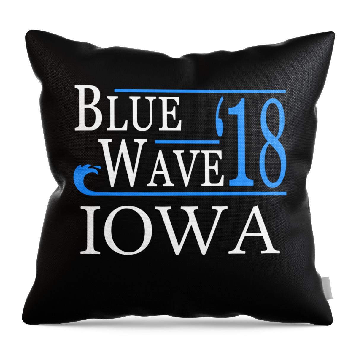 Election Throw Pillow featuring the digital art Blue Wave IOWA Vote Democrat by Flippin Sweet Gear