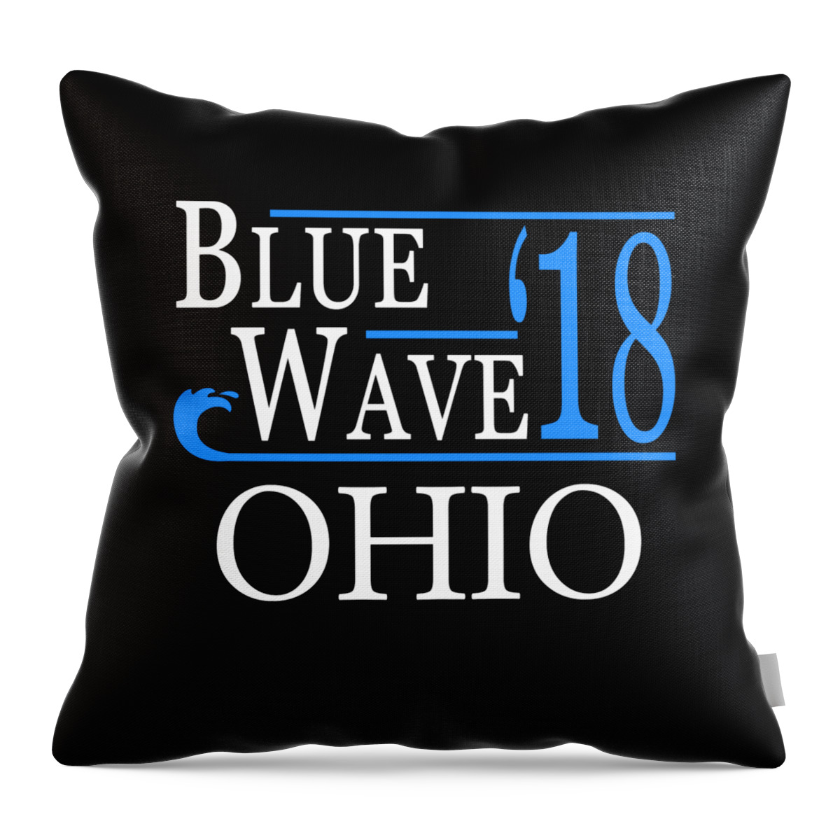 Election Throw Pillow featuring the digital art Blue Wave OHIO Vote Democrat by Flippin Sweet Gear