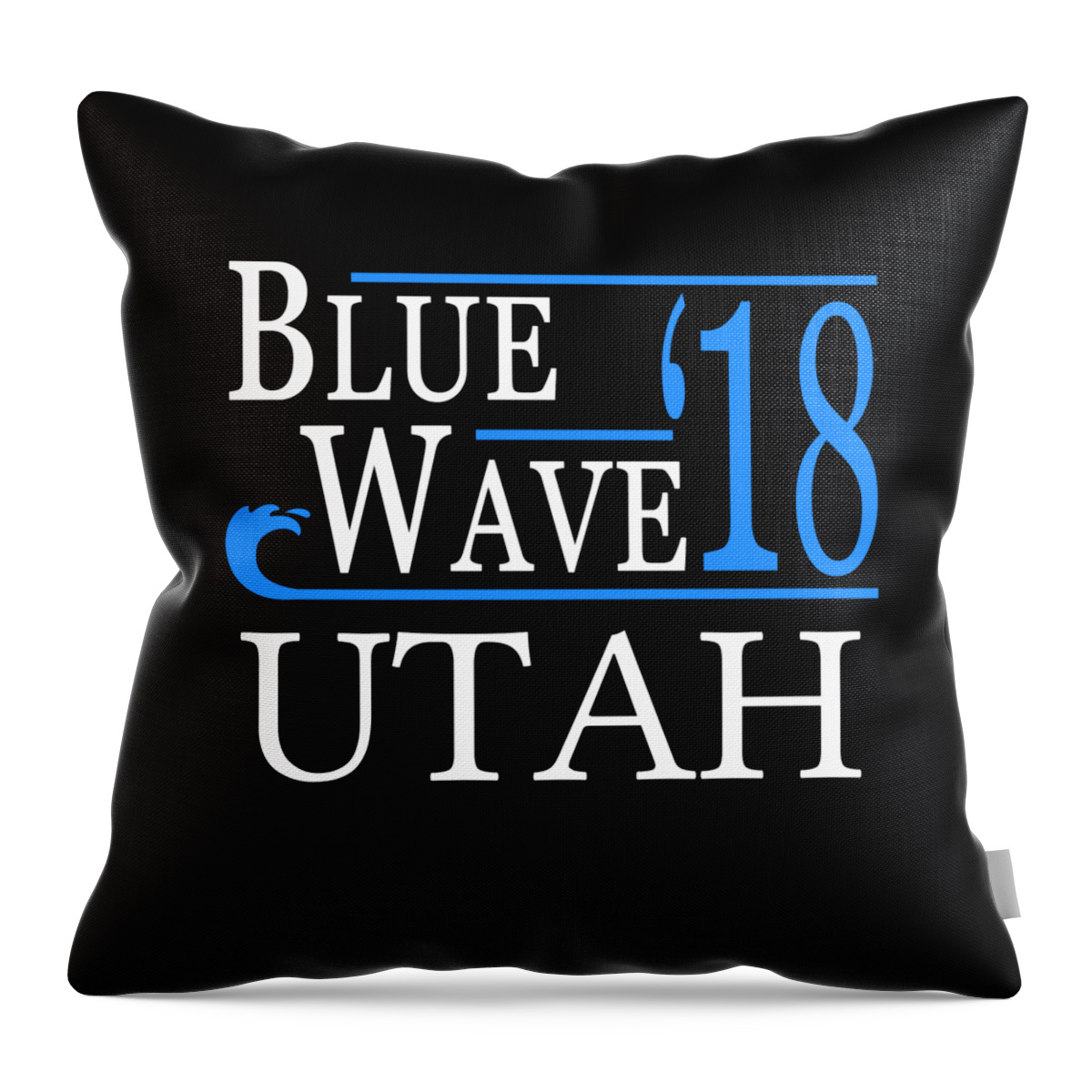 Election Throw Pillow featuring the digital art Blue Wave UTAH Vote Democrat by Flippin Sweet Gear