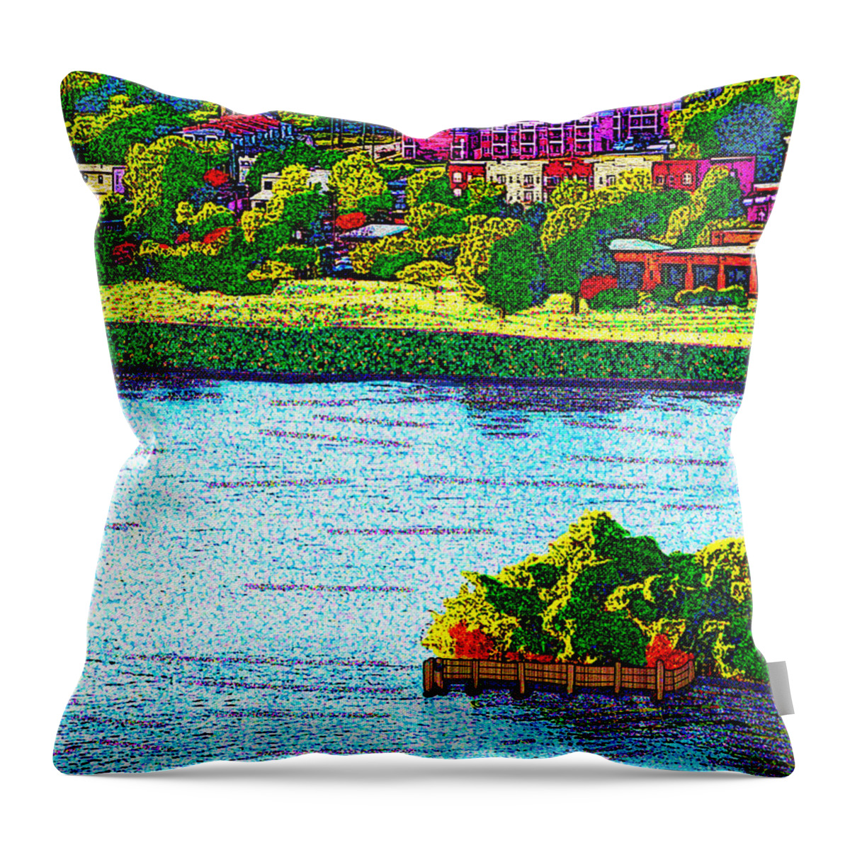 Chattanooga Throw Pillow featuring the digital art Bluff View 2 by Rod Whyte
