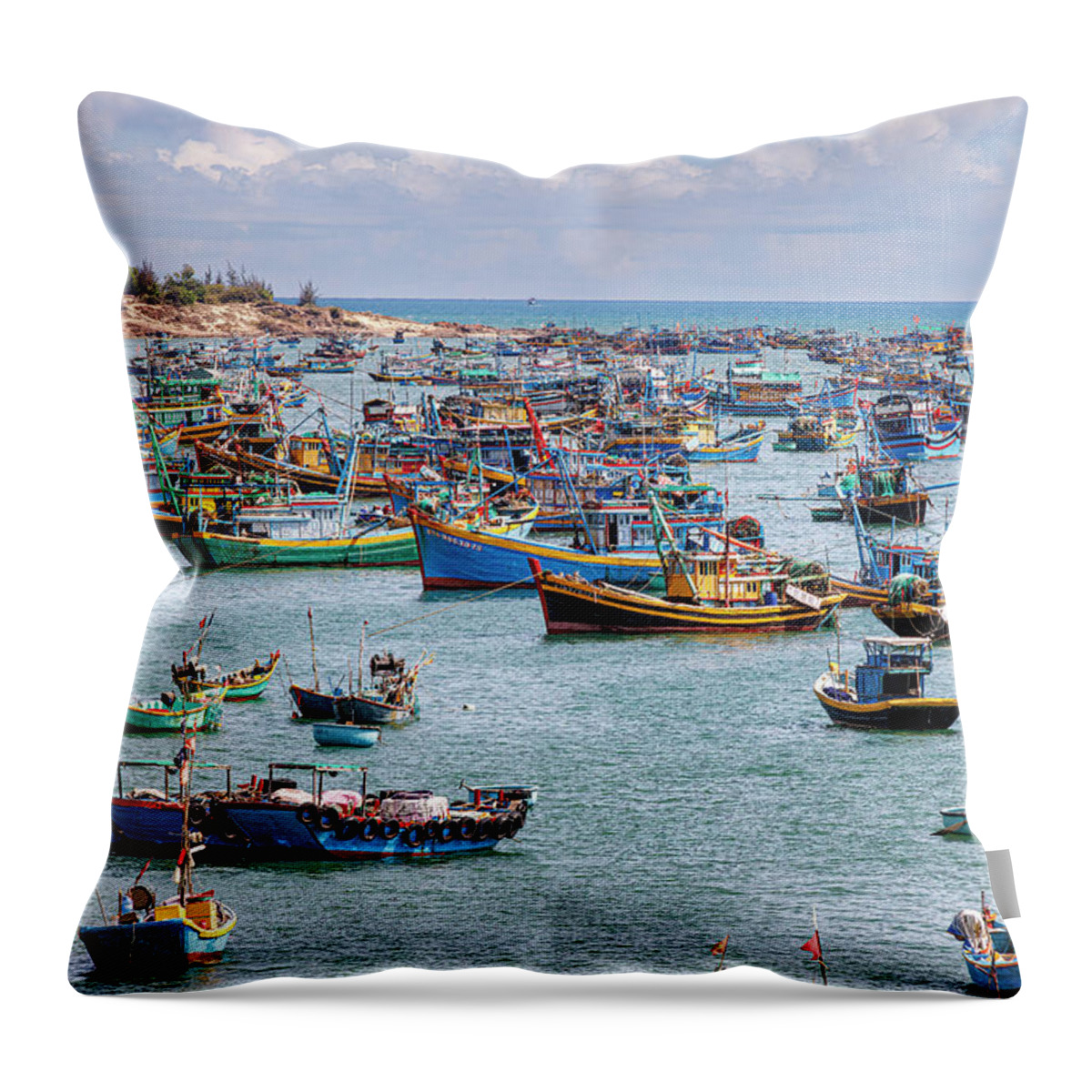 Vietnam Photo Throw Pillow featuring the photograph Boats of Mui Ne by Marla Brown