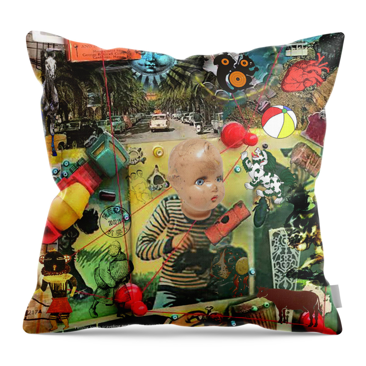 Sun Throw Pillow featuring the photograph Bobby Loves Traveling by Perry Hoffman