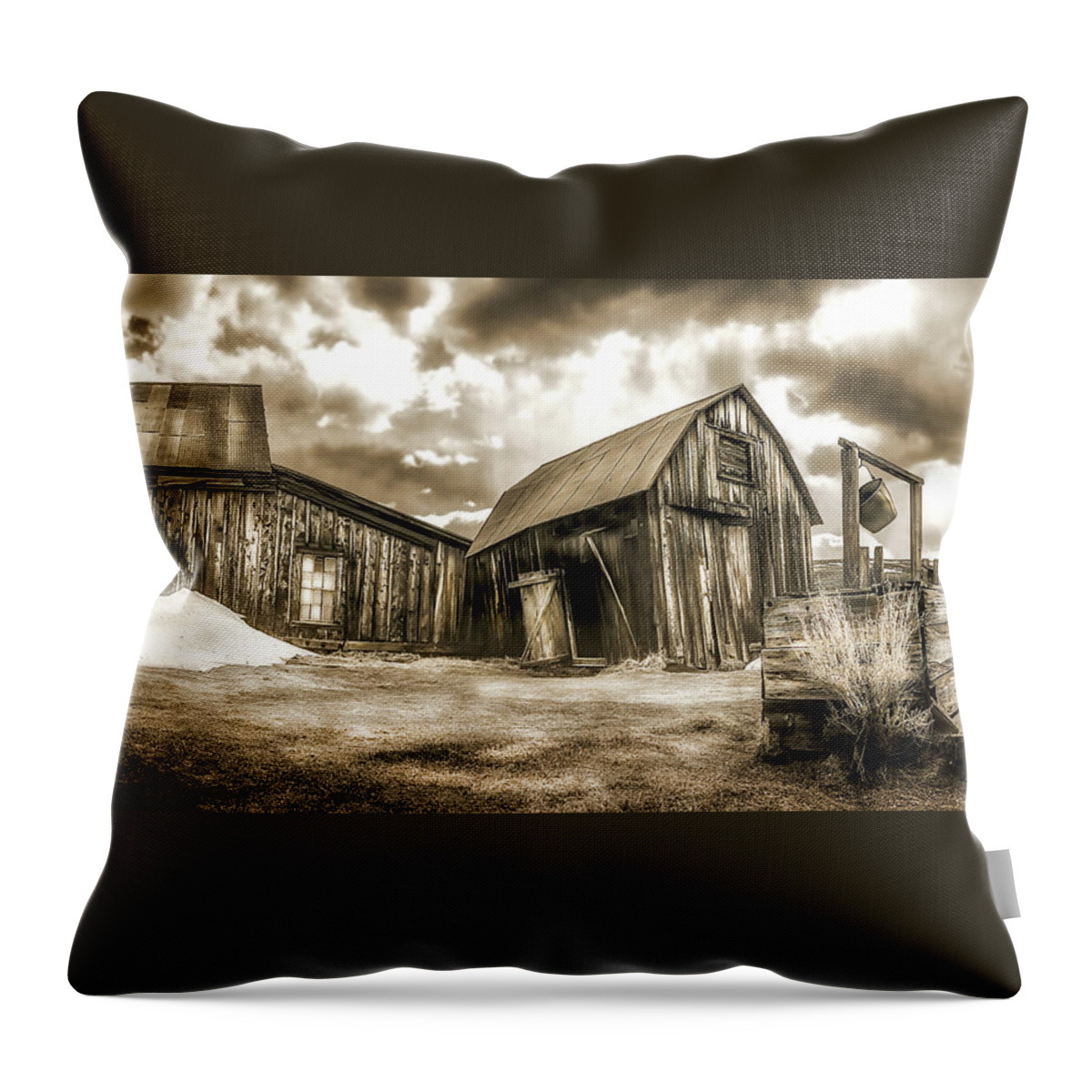 Bodie Throw Pillow featuring the photograph Bodie Ghost Town, by Don Schimmel