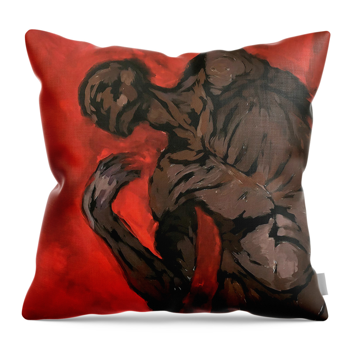 #specola Throw Pillow featuring the painting Body Study 8 by Veronica Huacuja