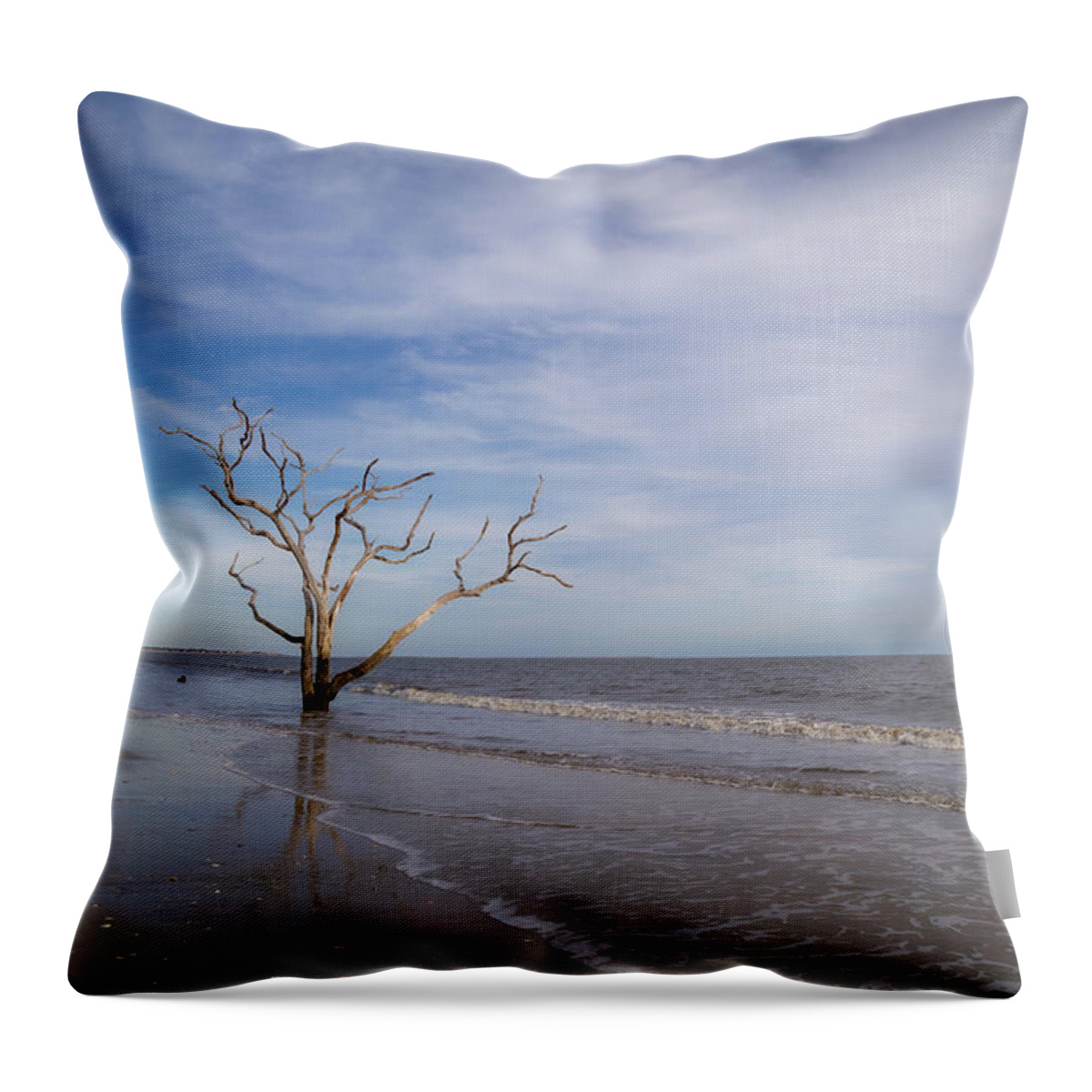 Bare Throw Pillow featuring the photograph Boneyard Beach 3 by Cindy Robinson