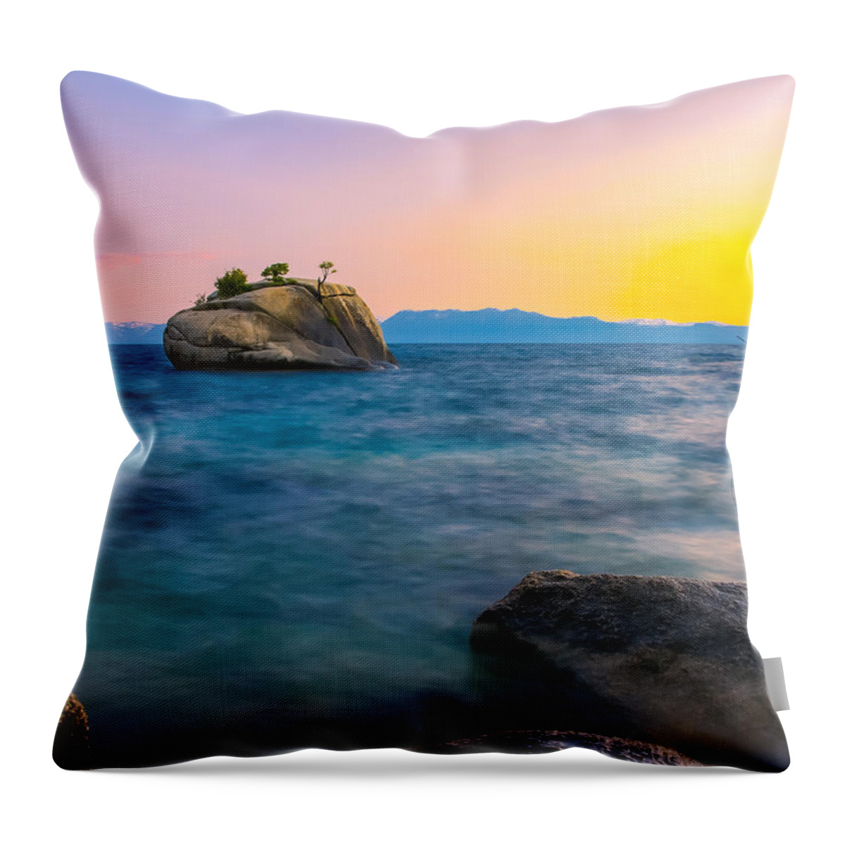 Bonsai Rock Throw Pillow featuring the photograph Bonsai Rock Sunset by Ryan Workman Photography