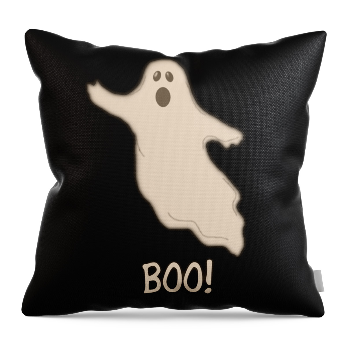 Halloween Throw Pillow featuring the digital art Boo The Ghost by Flippin Sweet Gear