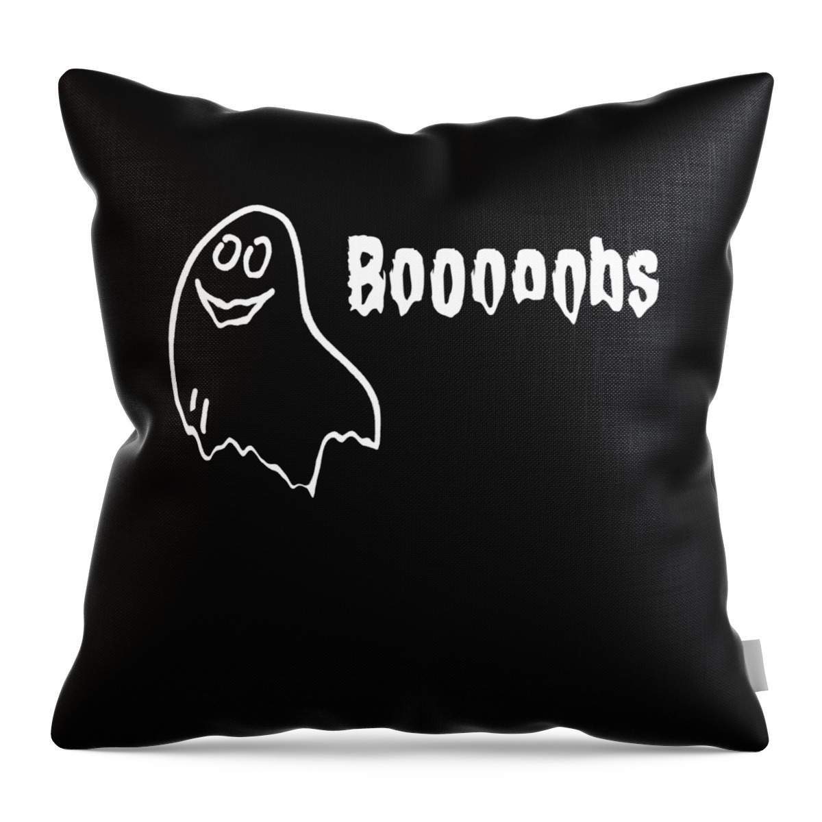 Cool Throw Pillow featuring the digital art Booooobs Boo Halloween Ghost by Flippin Sweet Gear