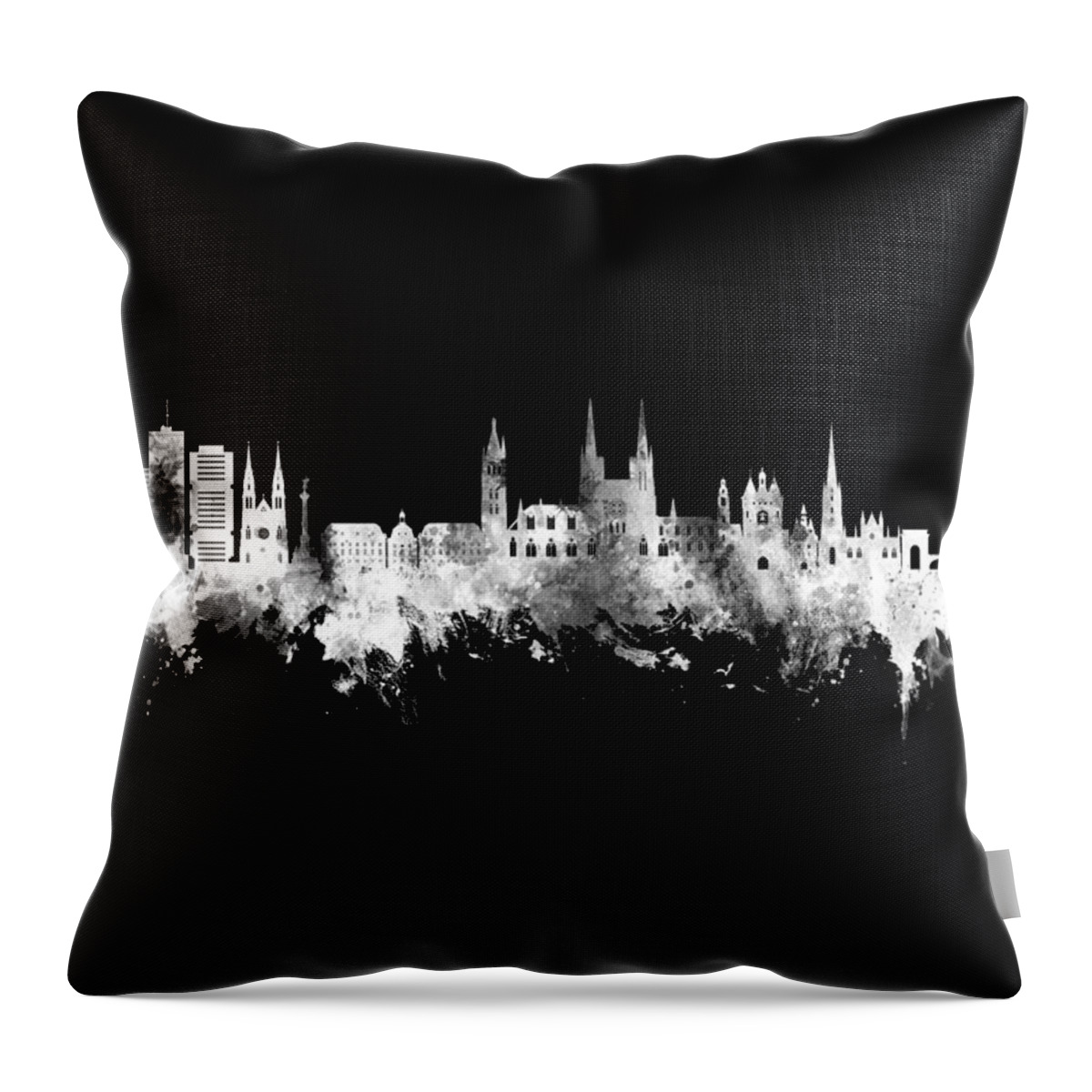 Bordeaux Throw Pillow featuring the digital art Bordeaux France Skyline #49 by Michael Tompsett