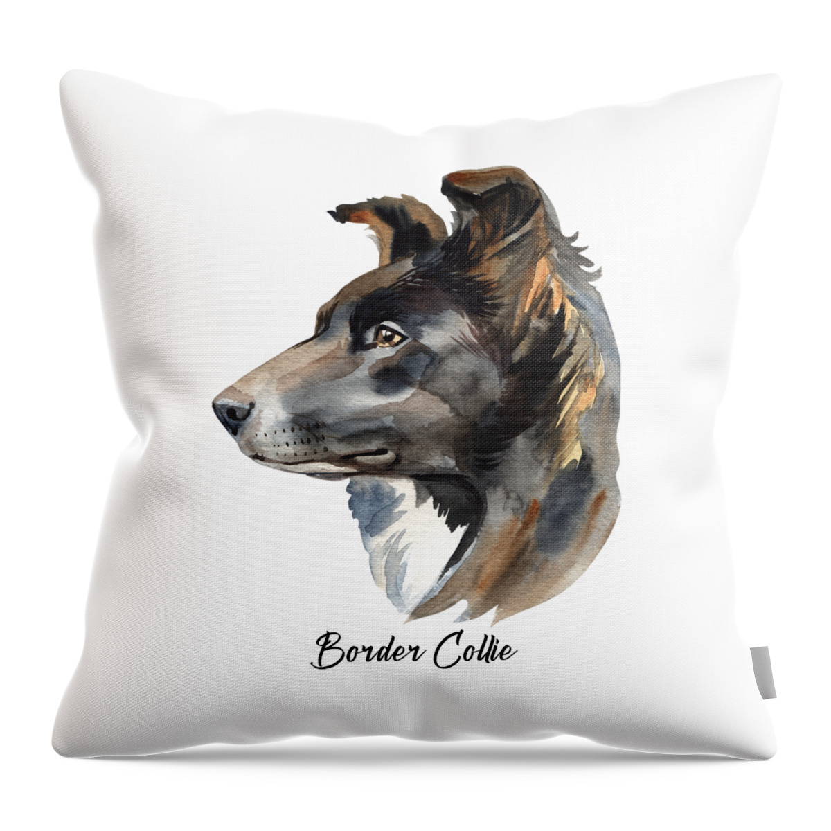 Dog Throw Pillow featuring the digital art Border Collie Dog Breeds by Sambel Pedes