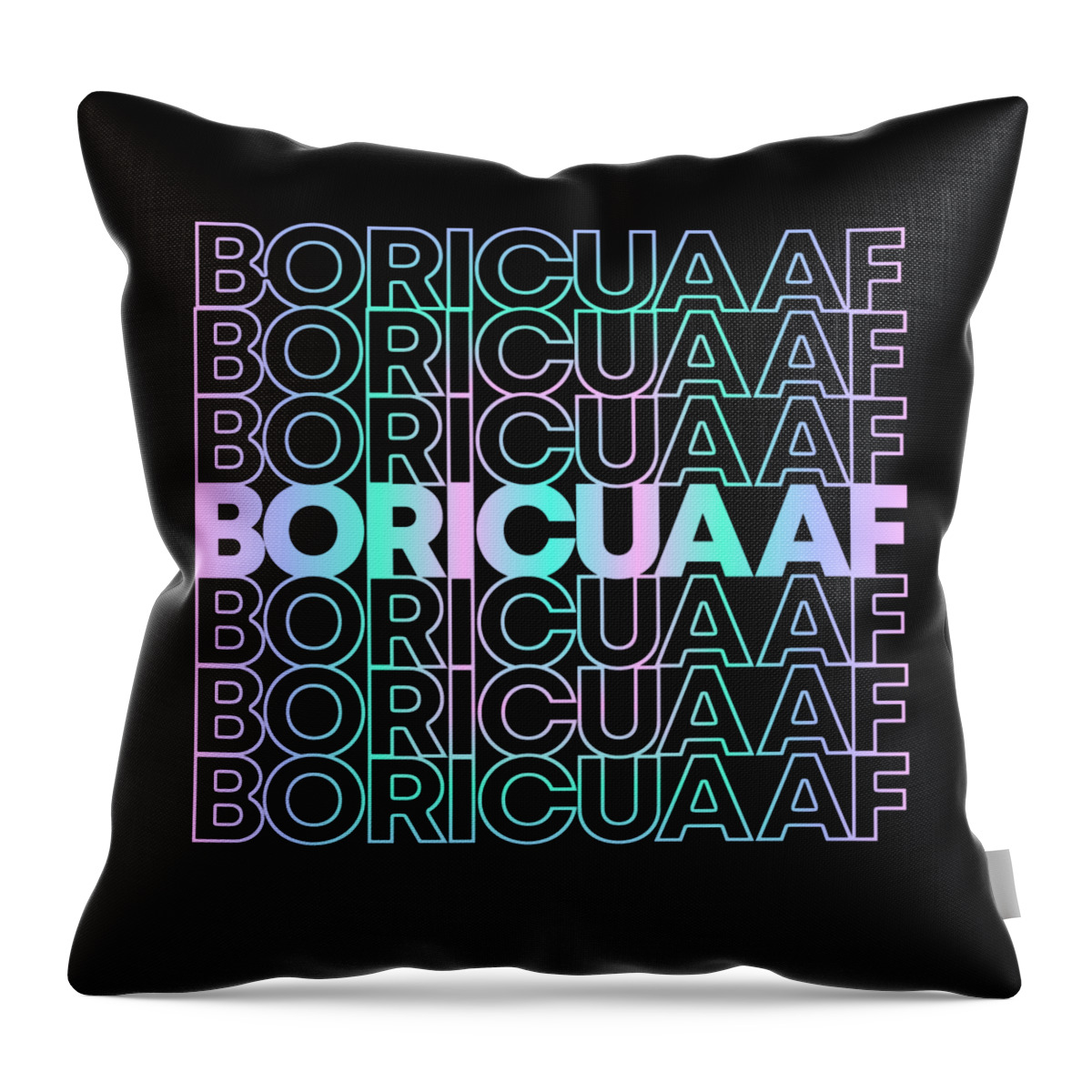 Pride Throw Pillow featuring the digital art Boricua AF Puerto Rican by Flippin Sweet Gear