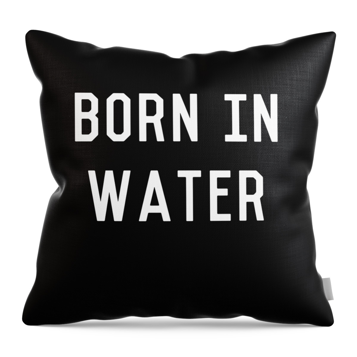 Funny Throw Pillow featuring the digital art Born In Water Mermaid Beach Bum by Flippin Sweet Gear